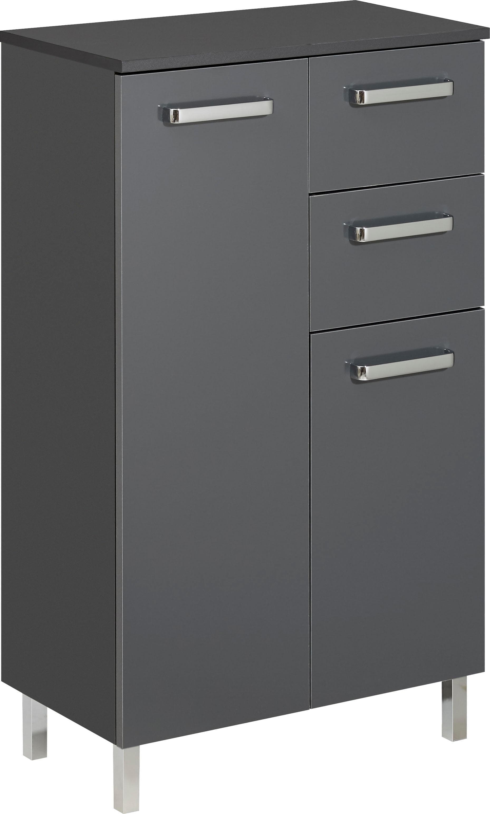 Quickset SAPHIR Badschrank Anthrazit 60cm mit 2 Türen