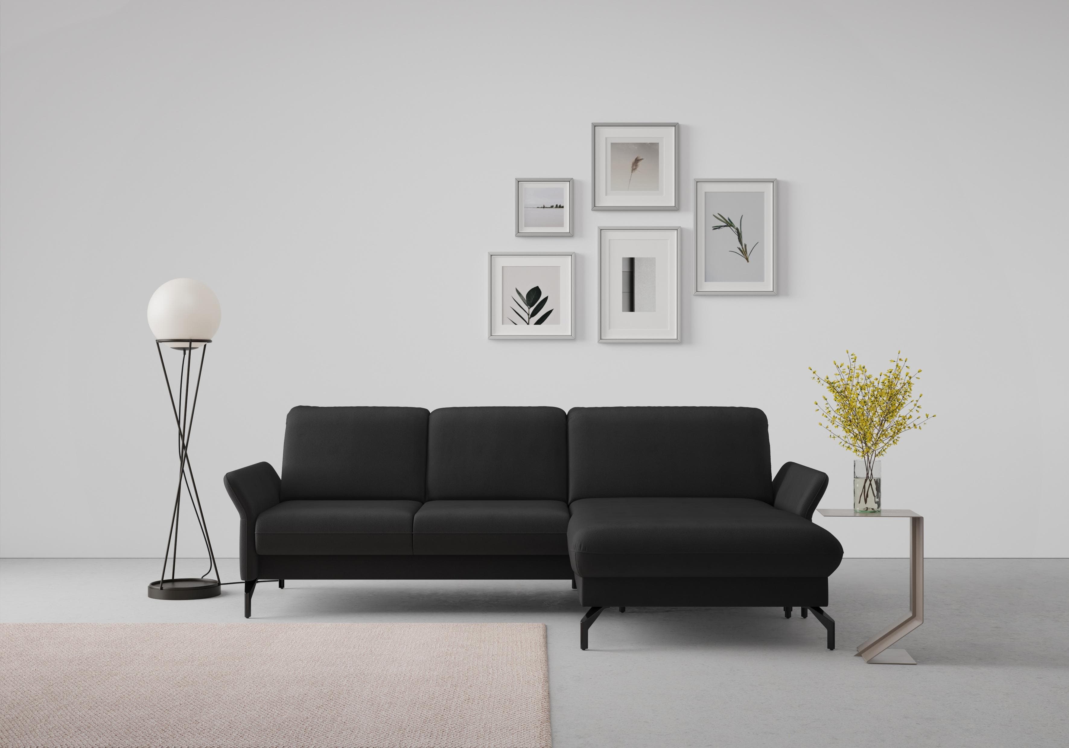 SIT & MORE Ecksofa Fashion L-Form Schwarz Motorisch