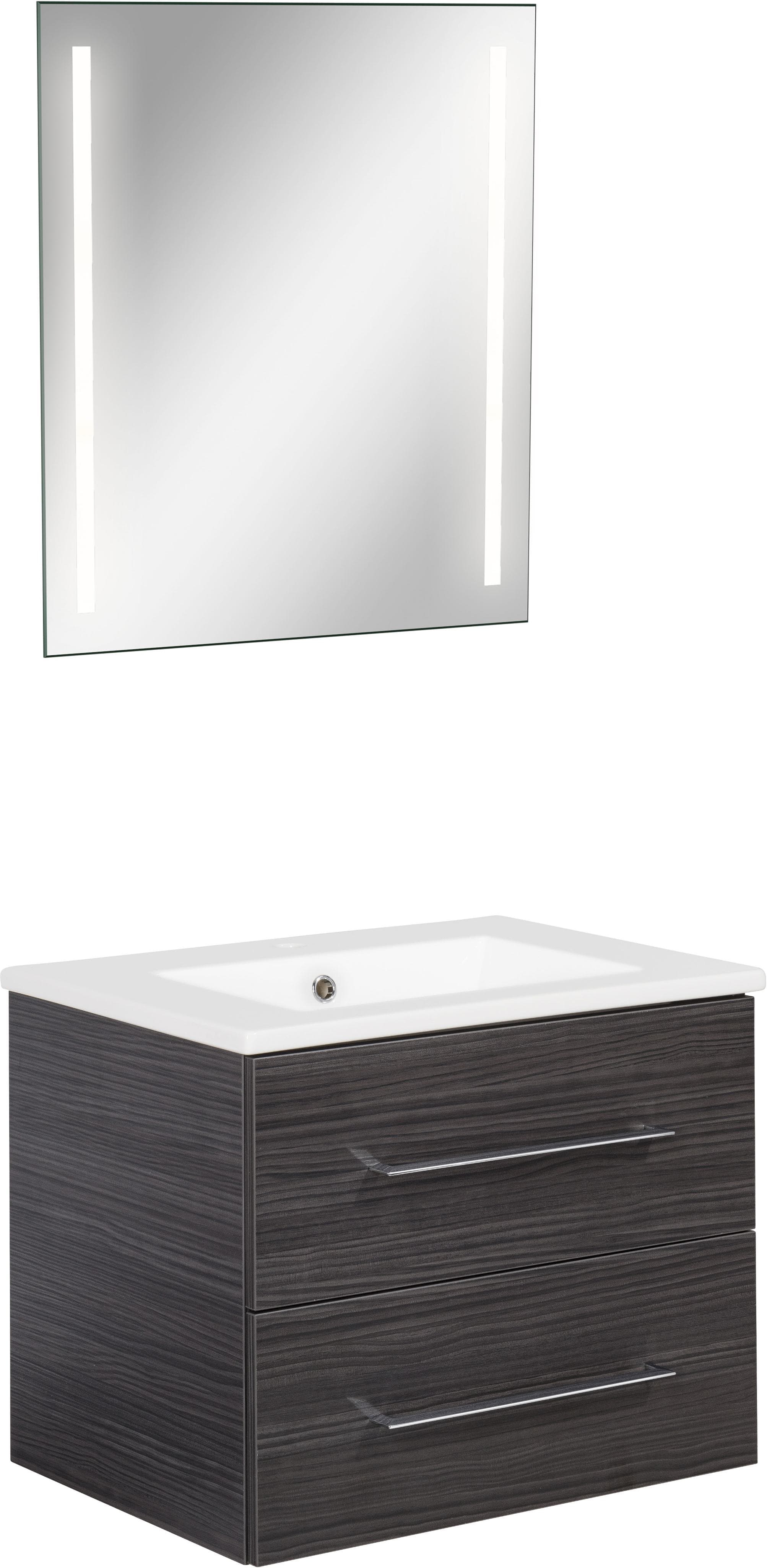 FACKELMANN Waschplatz-Set B.Clever Waschtisch mit 2 Schubladen und LED