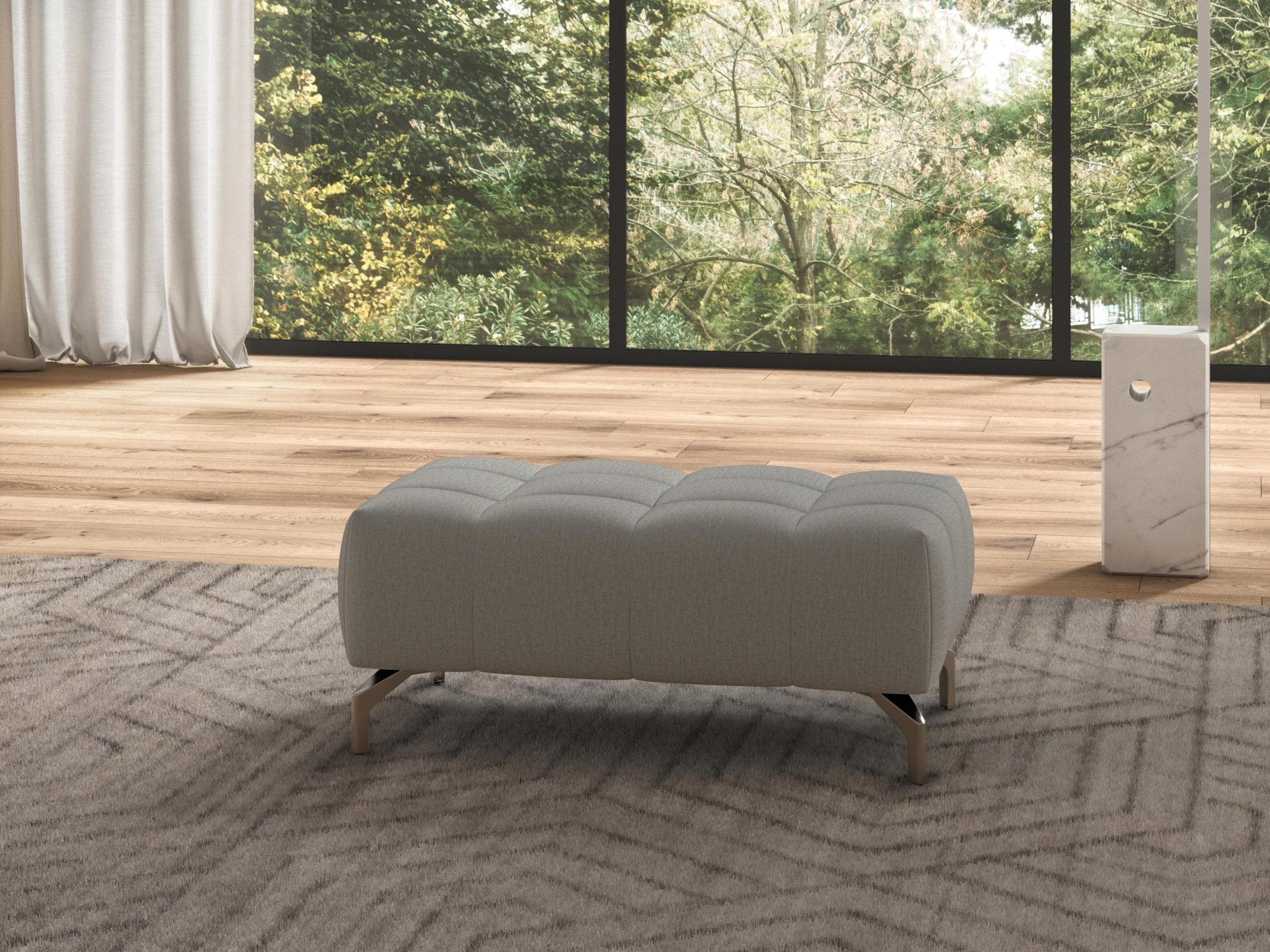 SIT & MORE Polsterhocker Cool Grau Metallbeine