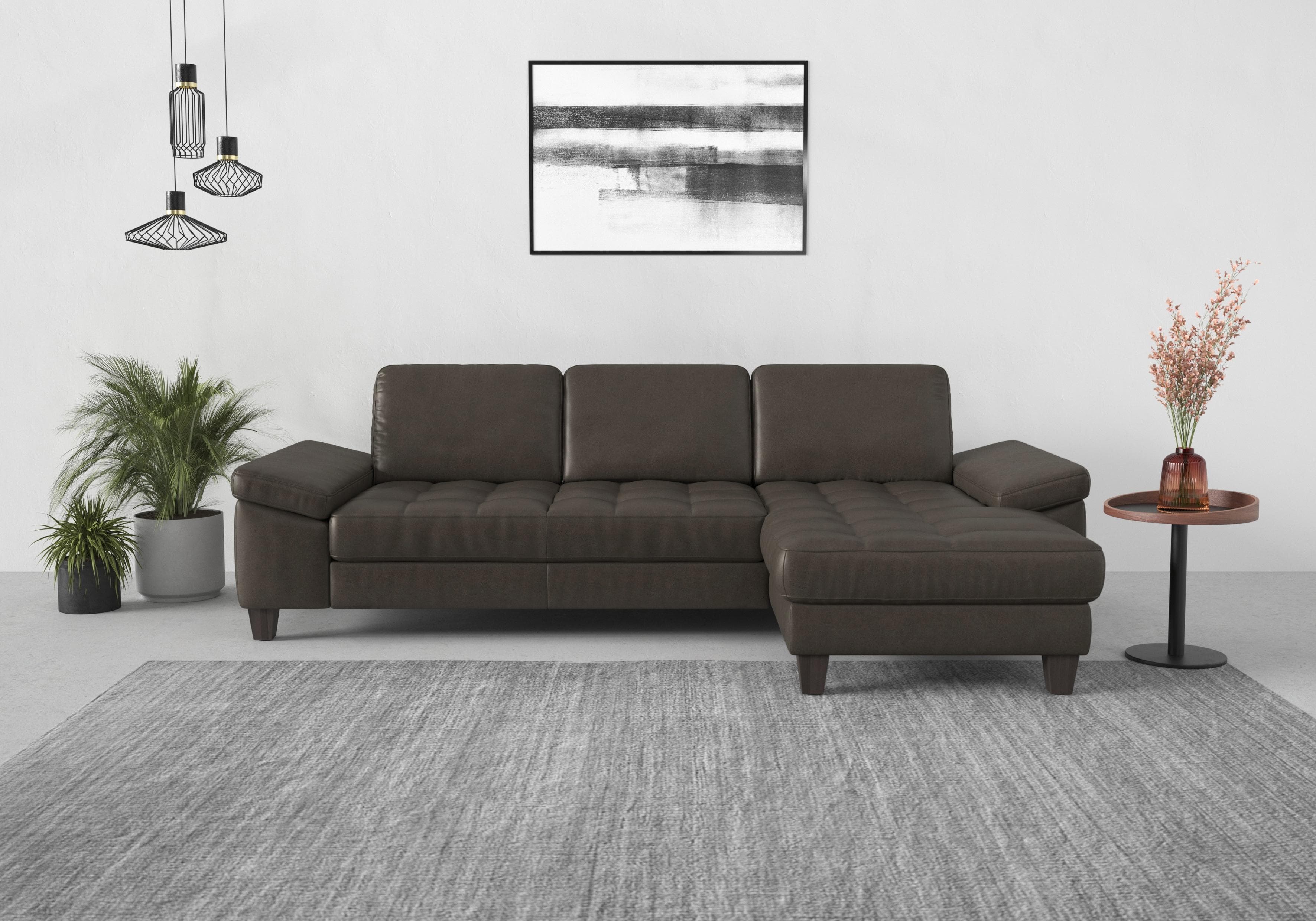 SIT & MORE Ecksofa Westham L-Form Anthrazit Recamiere