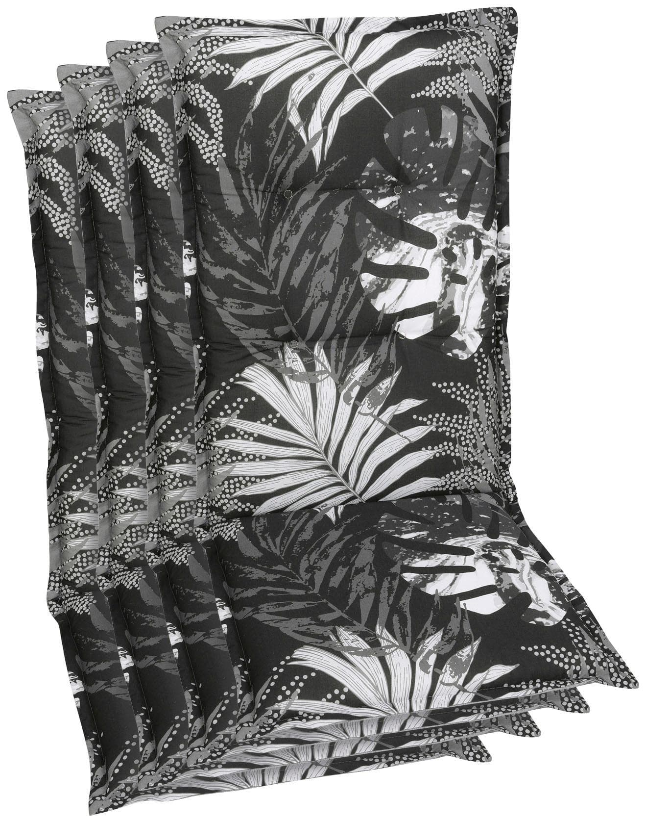 GO-DE Hochlehnerauflage Schwarz Gartenstuhl Polster