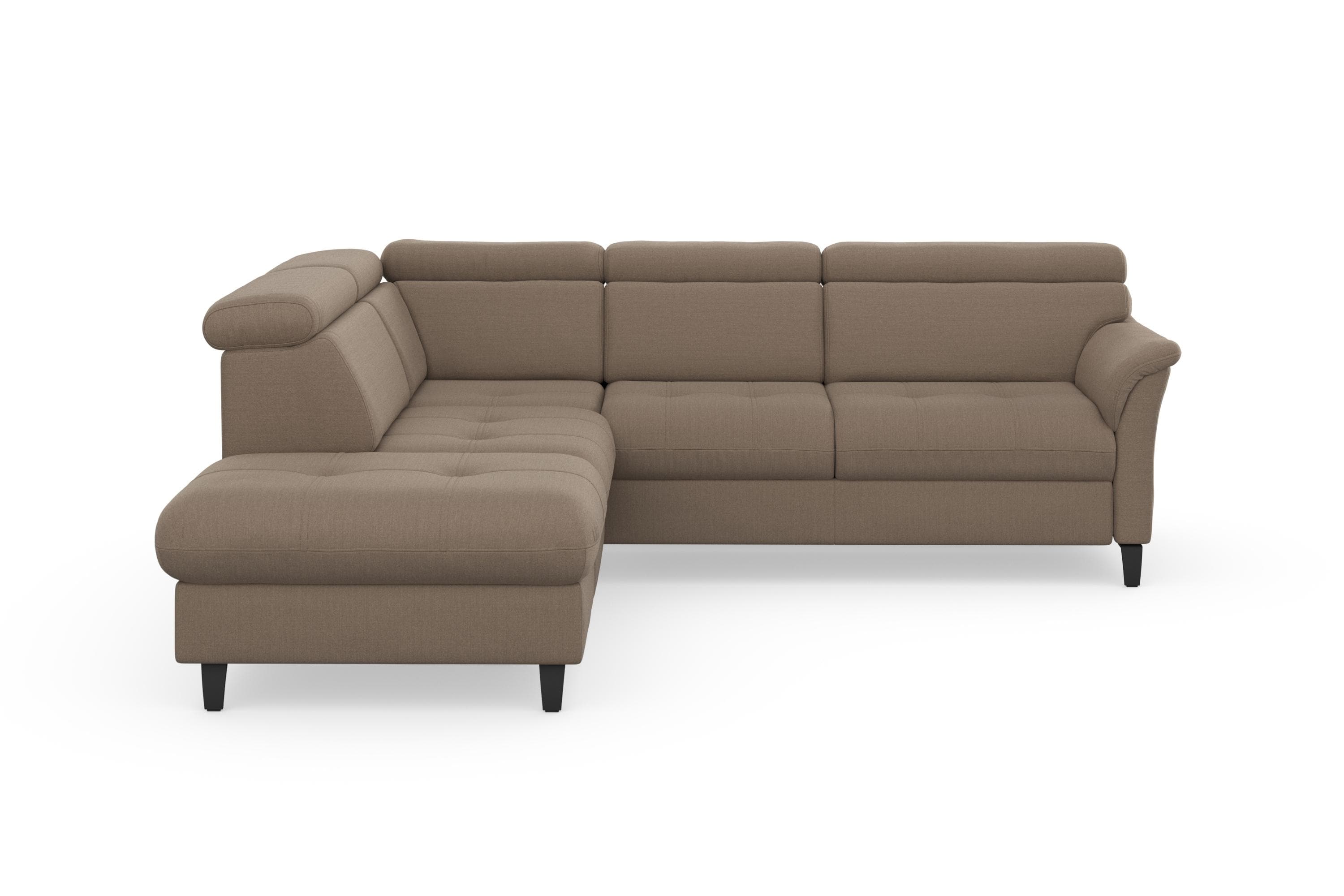 SIT & MORE Ecksofa Marano L-Form Grau mit Kopfteilverstellung
