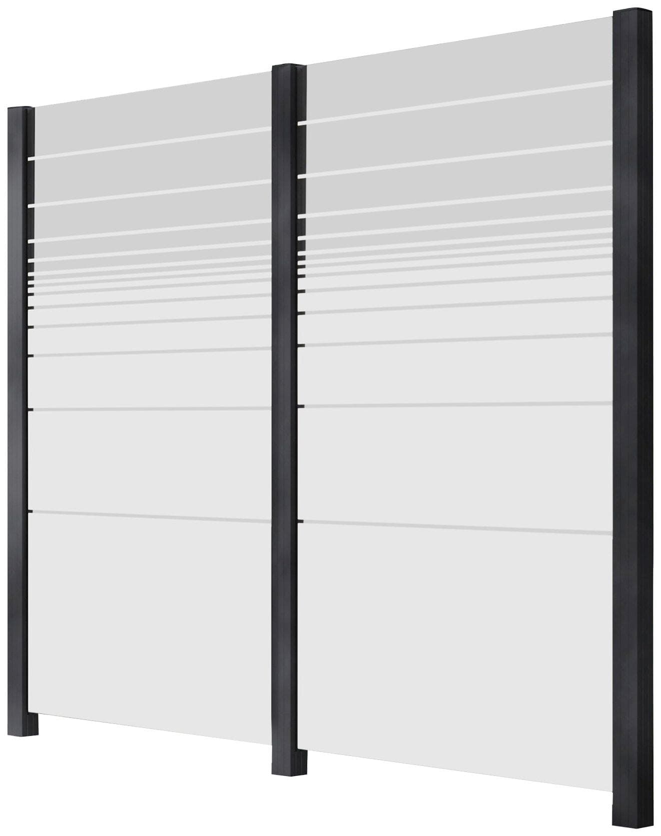 Zaun STAKET PRO Anthrazit Aluminium Glas Zaunelemente Sicht- und Windschutz
