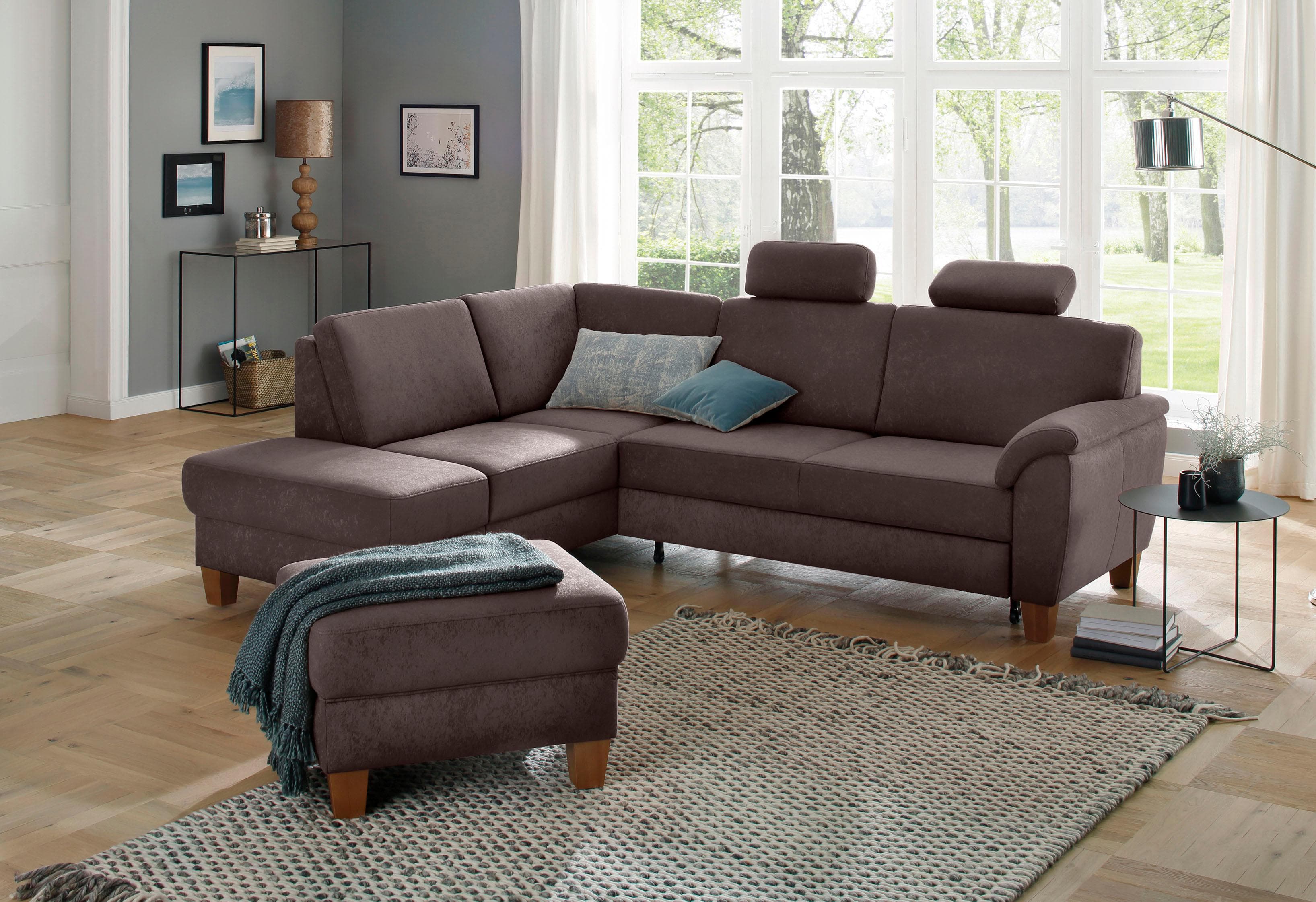 Home Affaire Ecksofa Alta L-Form Dunkelbraun mit Bettfunktion