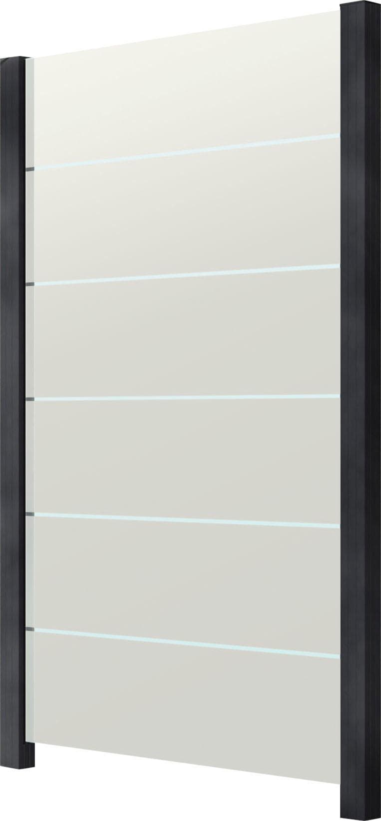 Zaun STAKET PRO Anthrazit Glaszaun 1,22 m 2 Pfosten