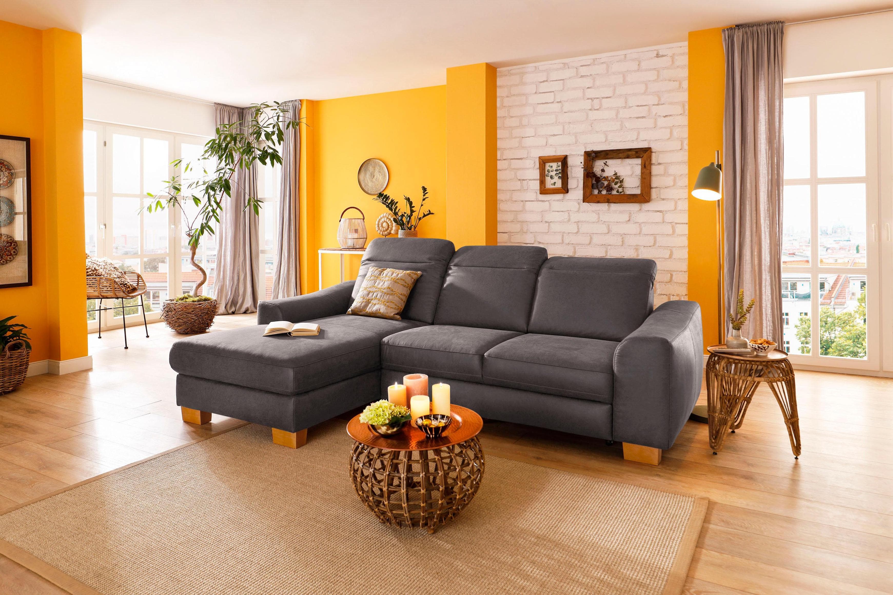 HOME AFFAIRE Ecksofa Dundee L-Form Anthrazit Microfaser
