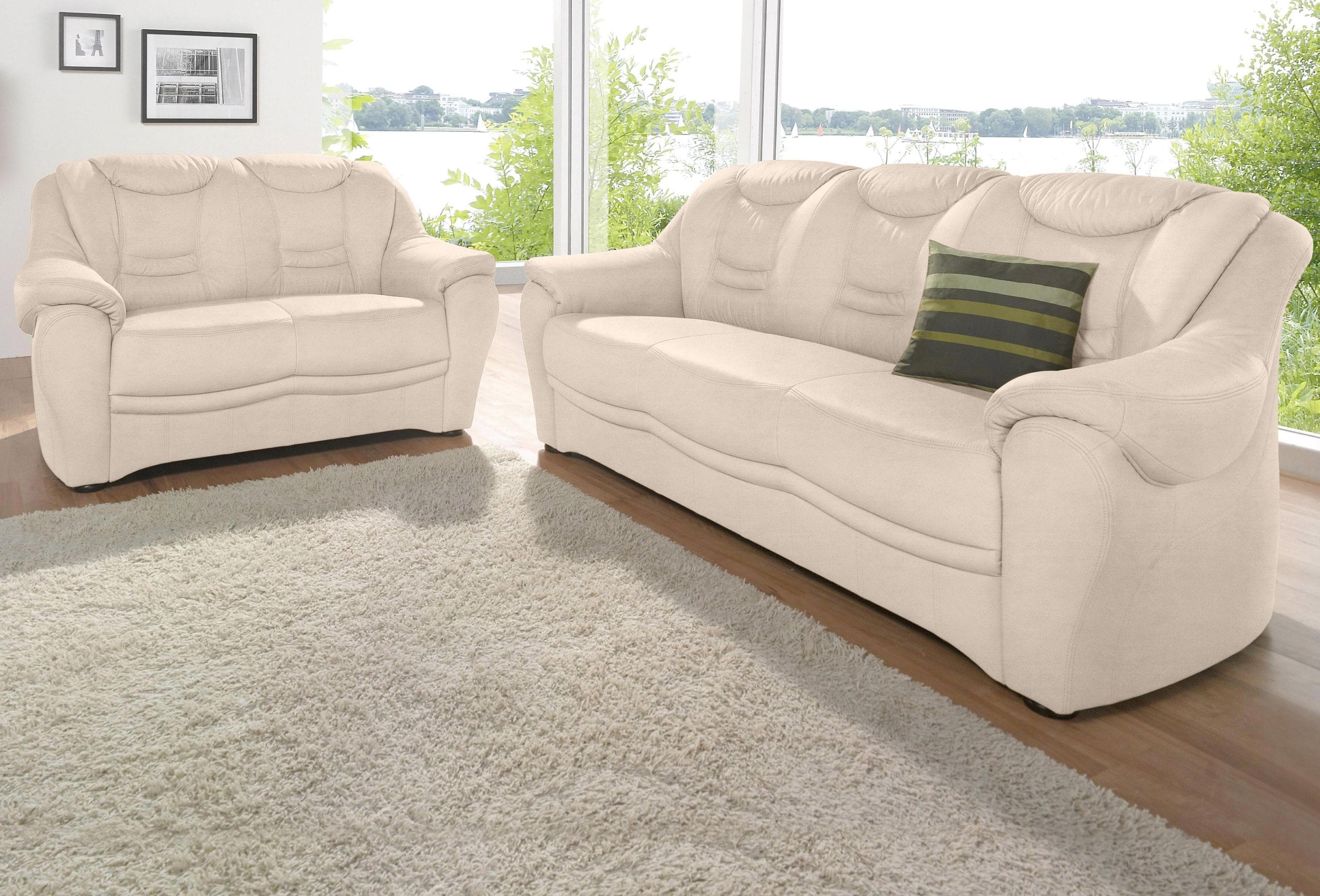 Polstergarnitur SIT & MORE Bansin Beige 5-tlg. Microfaser Federkern