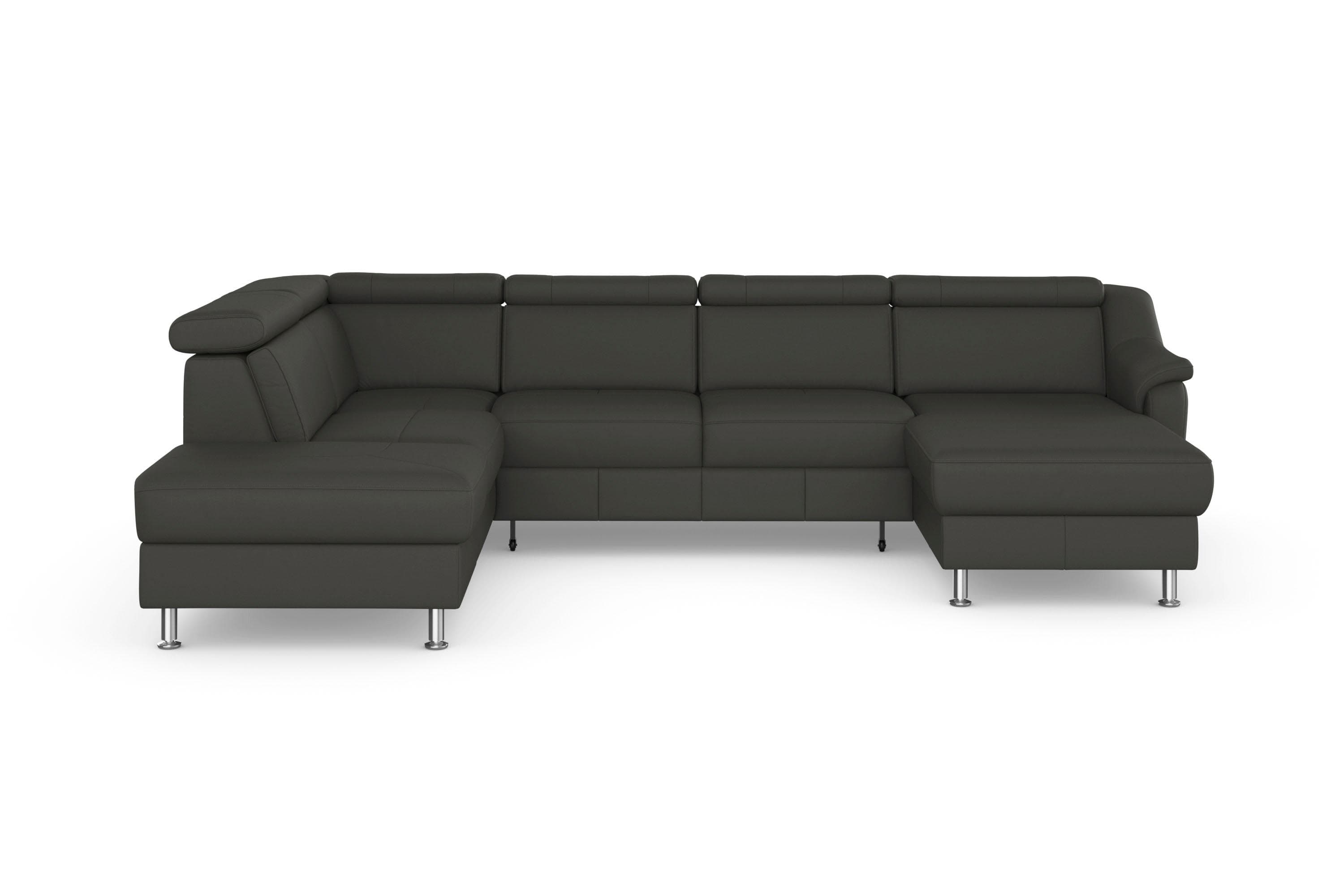 SIT & MORE Wohnlandschaft Freetown U-Form Mocca NaturLEDER