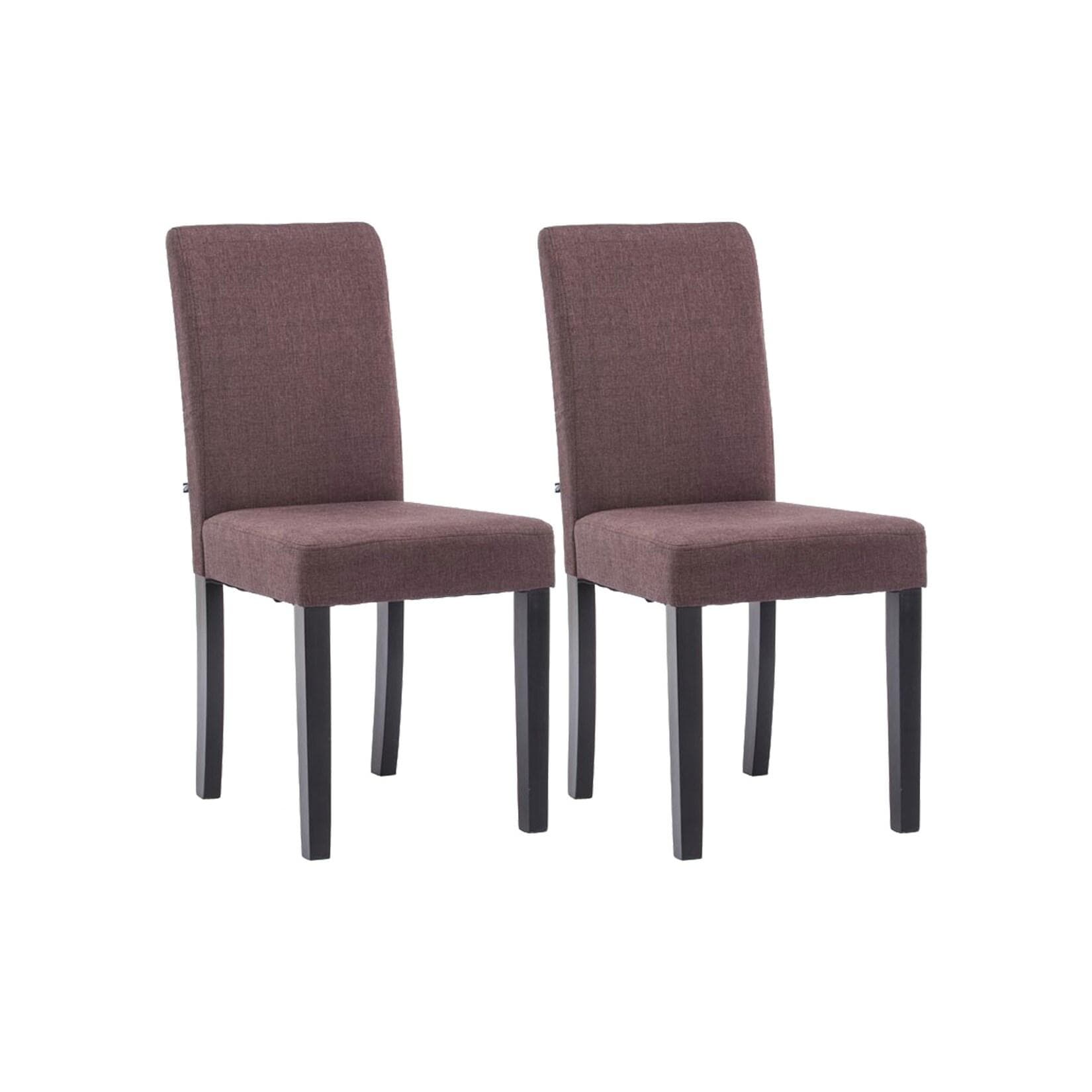 CLP 2er Set Esszimmerstuhl Ina Stoff Holzgestell Bodenschoner