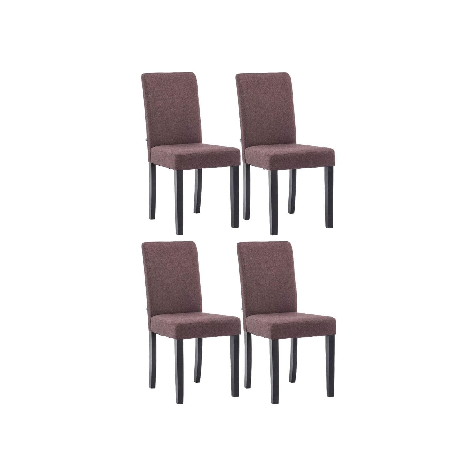 Gepolsterte Esszimmerstühle aus Stoff (4er Set) - Schwarz/Braun