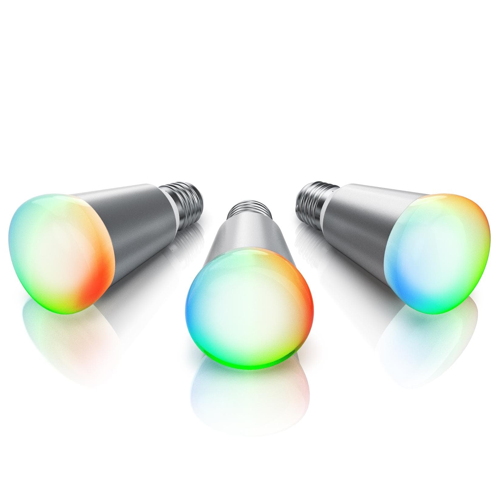 BEARWARE 3x Smarte LED-Leuchte, WiFi Smart Lampe, RGB Farbwechsel, E27-Gewinde, 7W, 420 Lumen