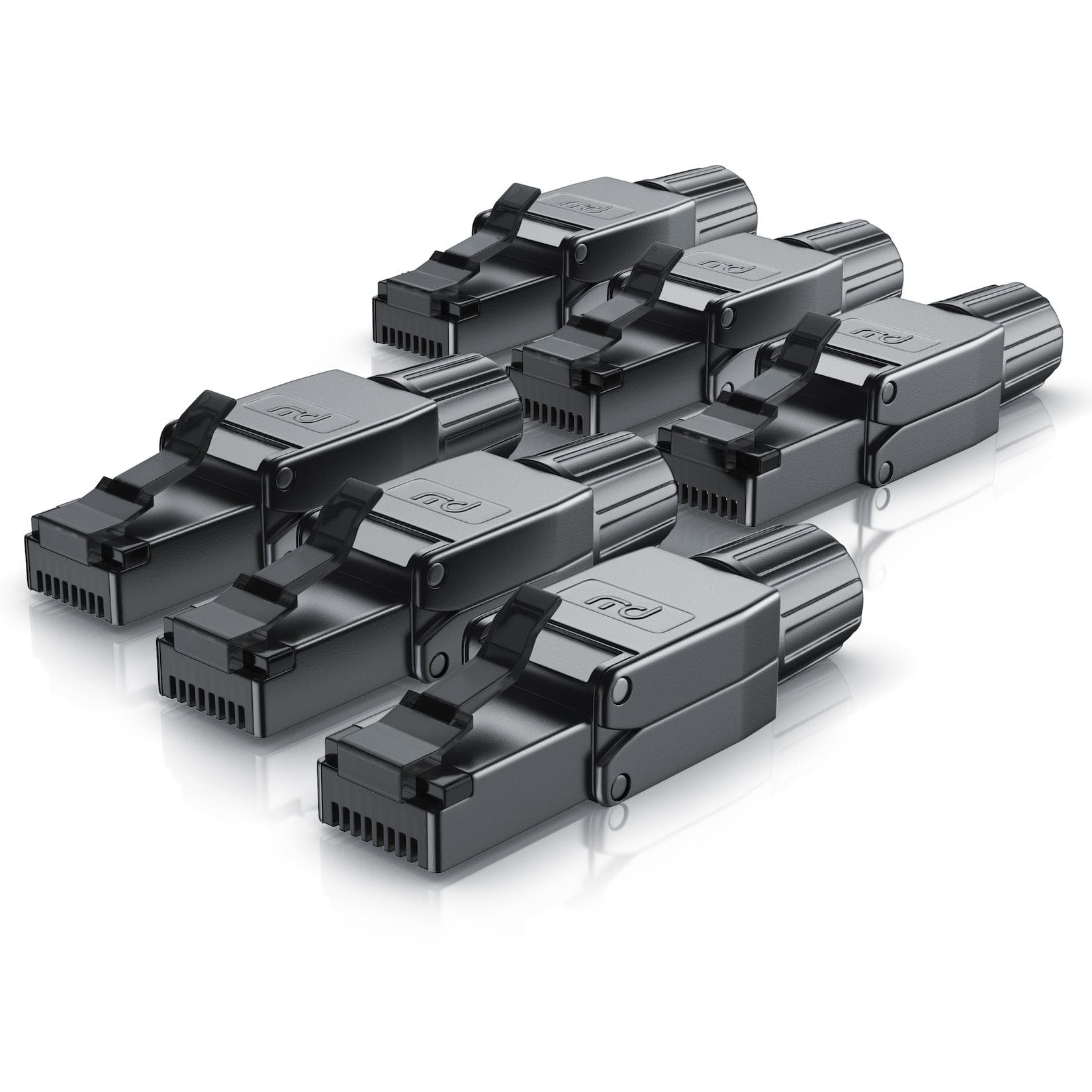 Primewire 6x CAT 8 Netzwerkstecker RJ45 Schwarz 40 Gbit/s