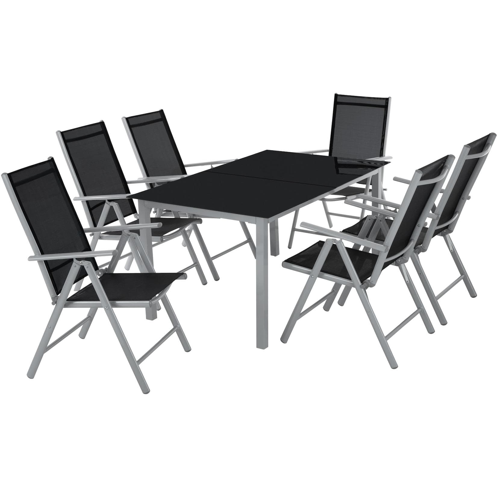 Aluminium Essgruppe 7-teilig für 6 Personen