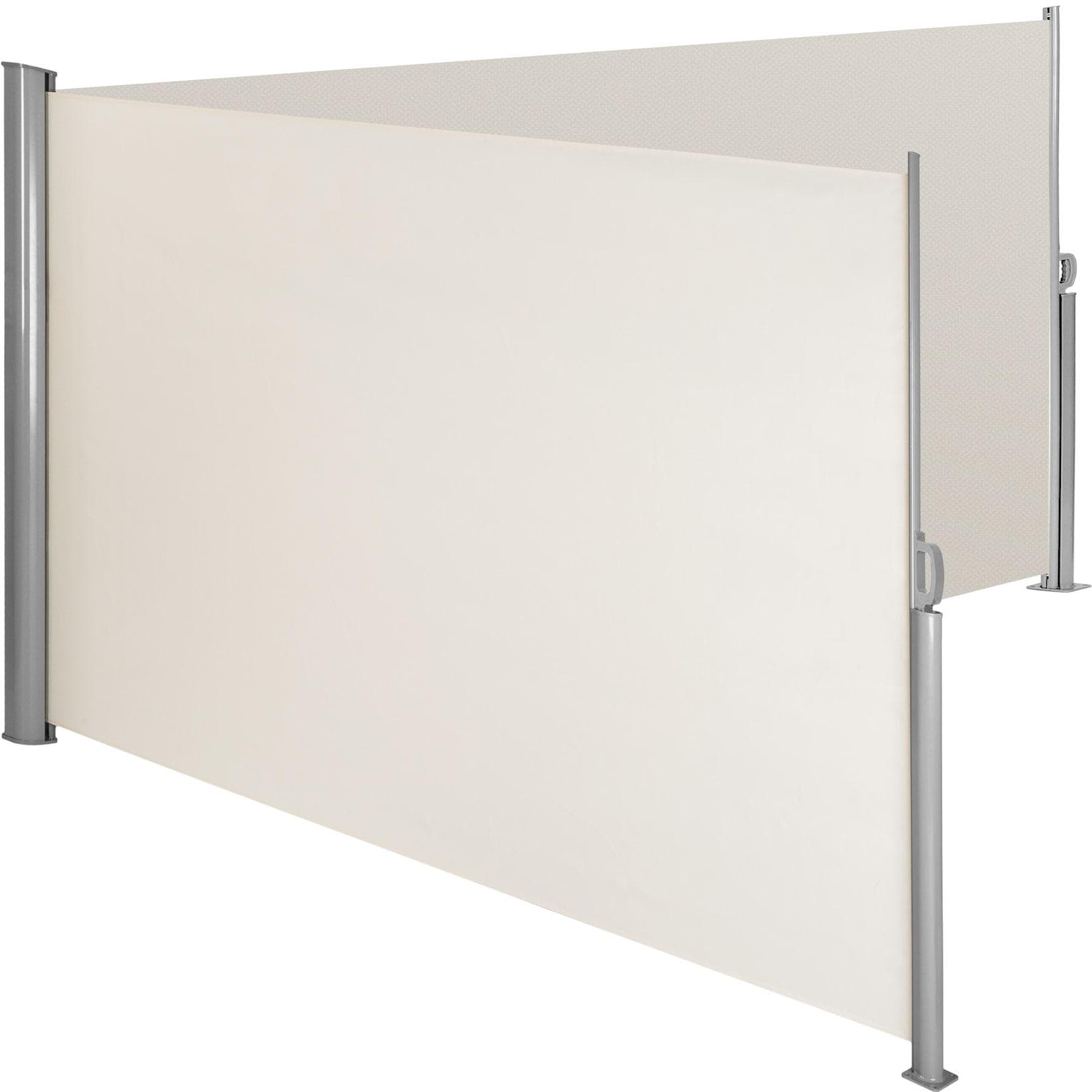 tectake Aluminium Doppel-Seitenmarkise Ausziehbar Blickdicht Windschutz