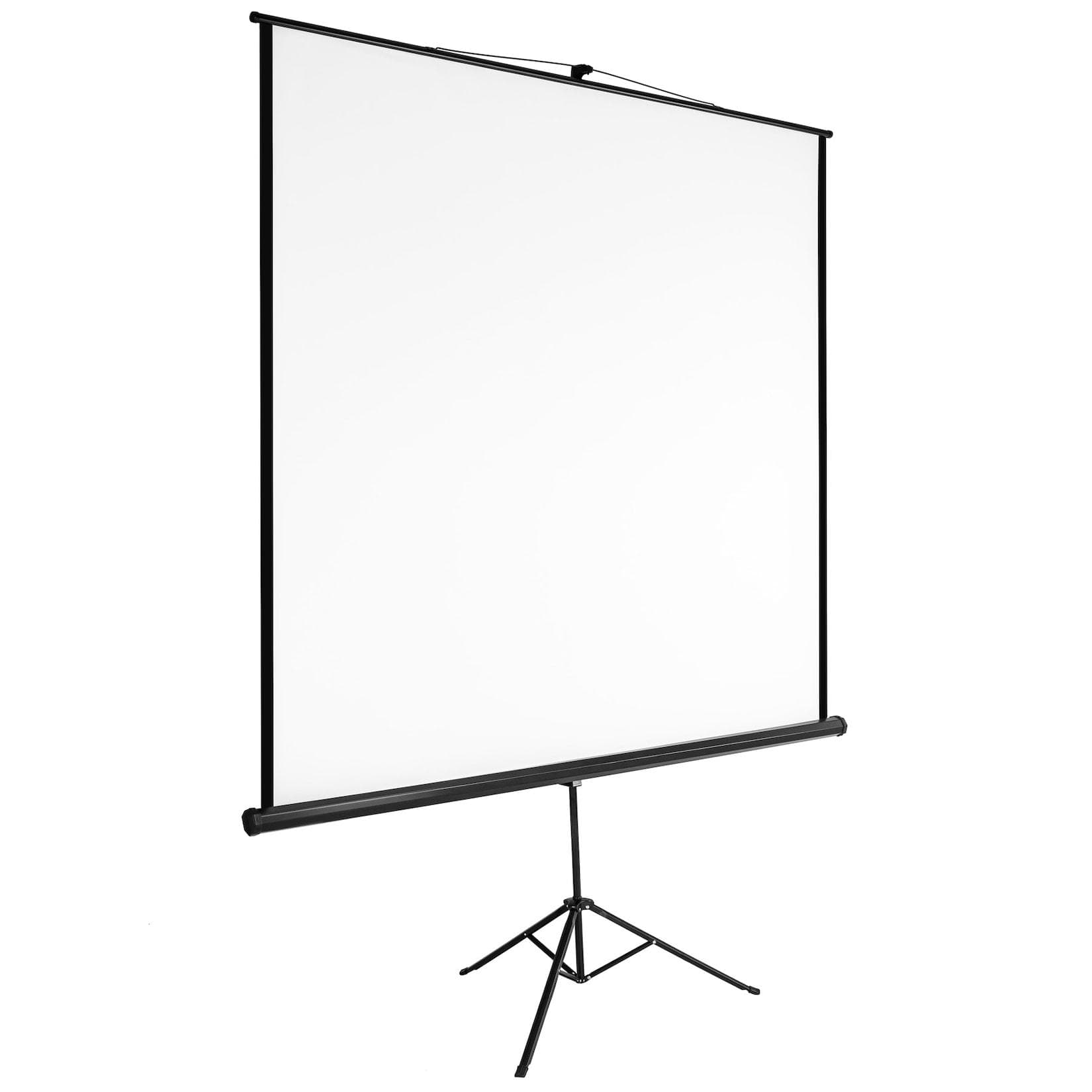 TecTake Beamer-Leinwand Ausziehbar Weiß Doppelschicht-Gewebetuch