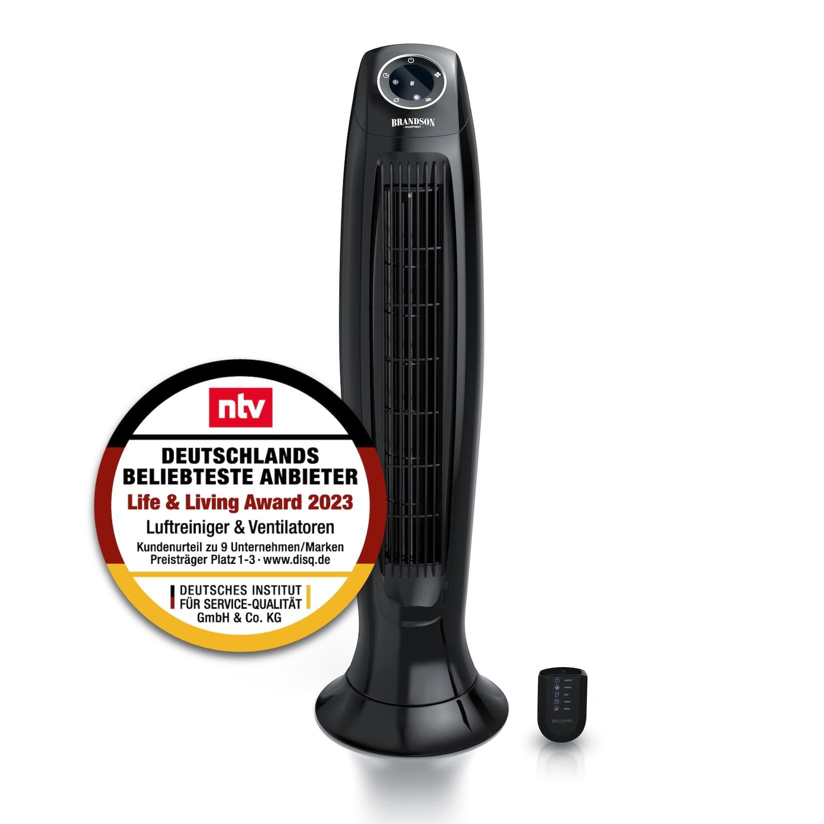 Brandson DC Standventilator Silent ECO Green mit Timer & Fernbedienung