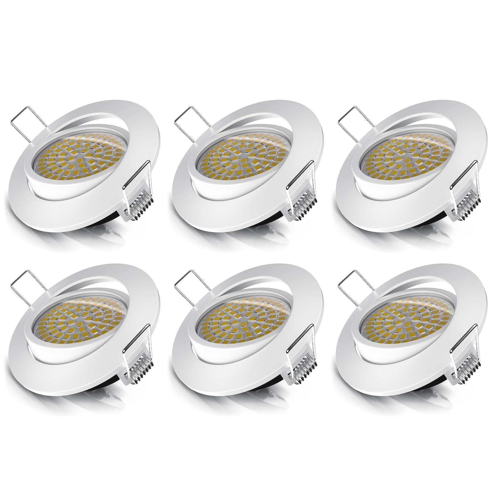 Brandson LED Einbaustrahler Dimmbar Schwenkbar Warmweiß 3000K Deckenspot 6er Set