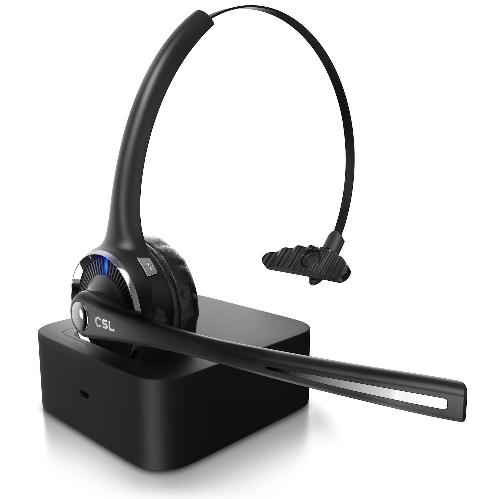 CSL Mono Bluetooth Headset mit Ladestation und flexiblem Mikrofon
