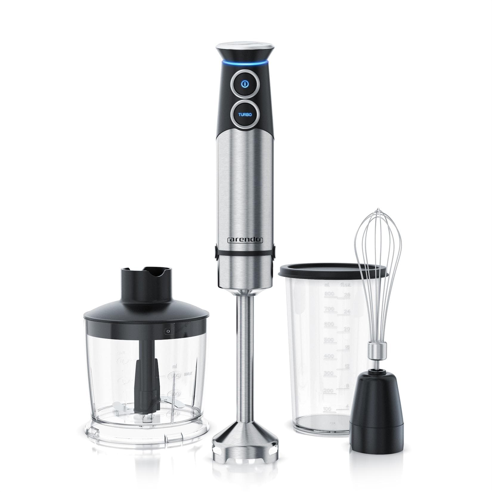 Arendo Stabmixer Edelstahl 1500W mit Turbotaste