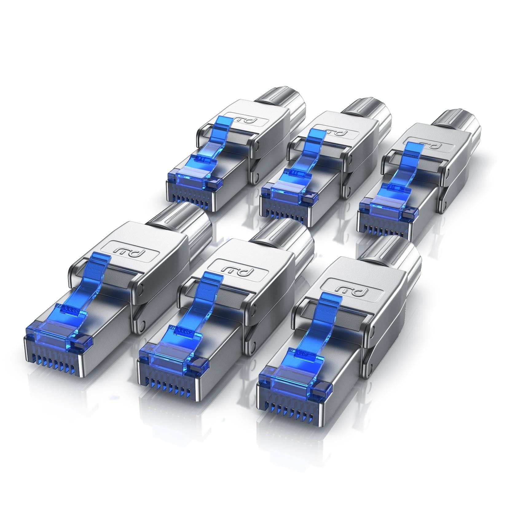 Primewire 6x CAT 8 RJ45 Netzwerkstecker silber 40 Gbit/s