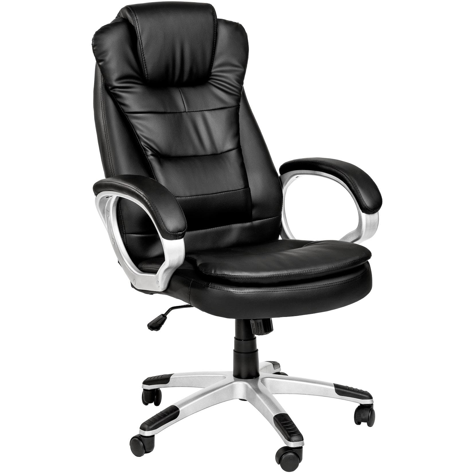 TECTAKE Chefsessel Bürostuhl Schwarz Kunstleder Ergonomisch