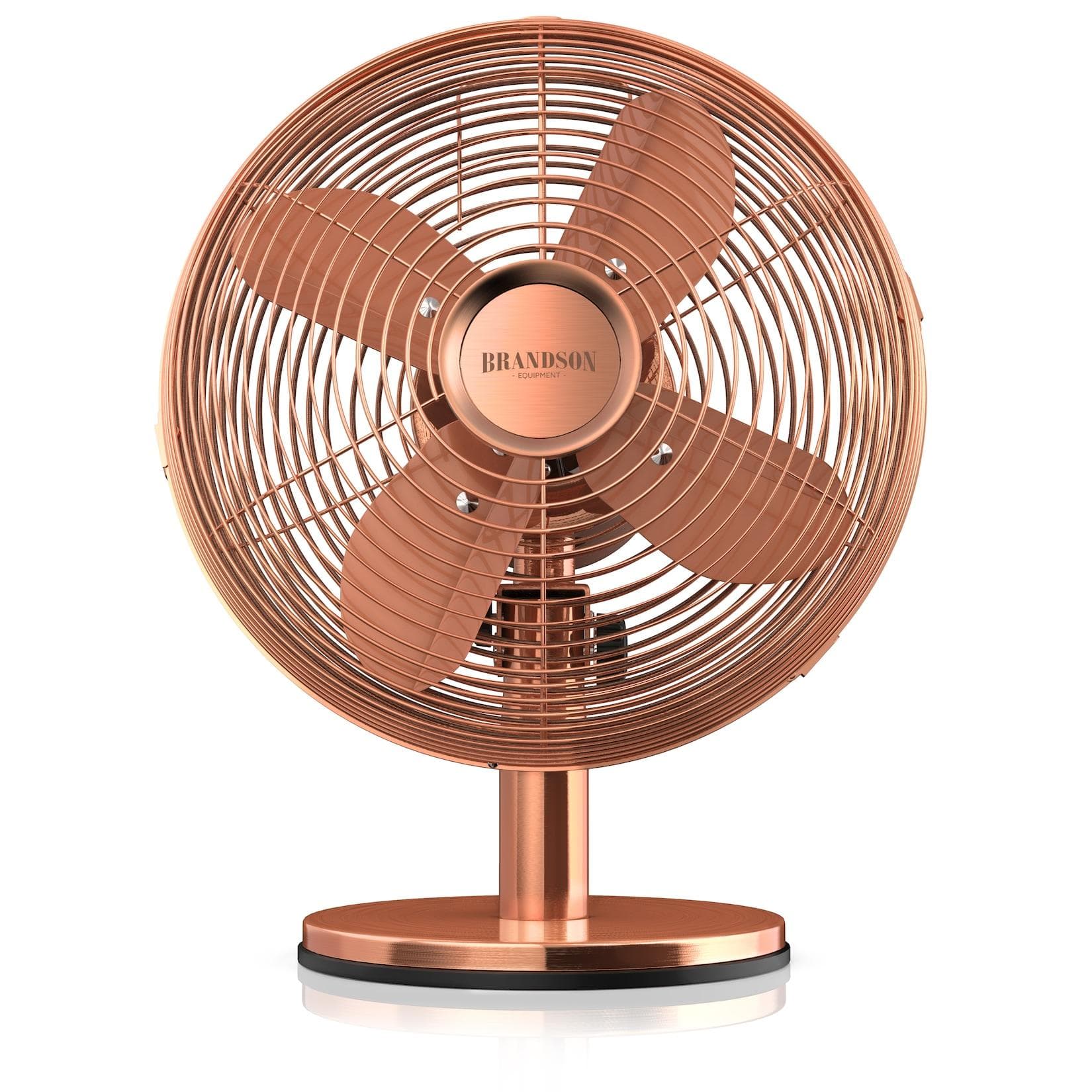 Brandson Tischventilator Retro Design Oszillation Neigungswinkel Kupfer-Look