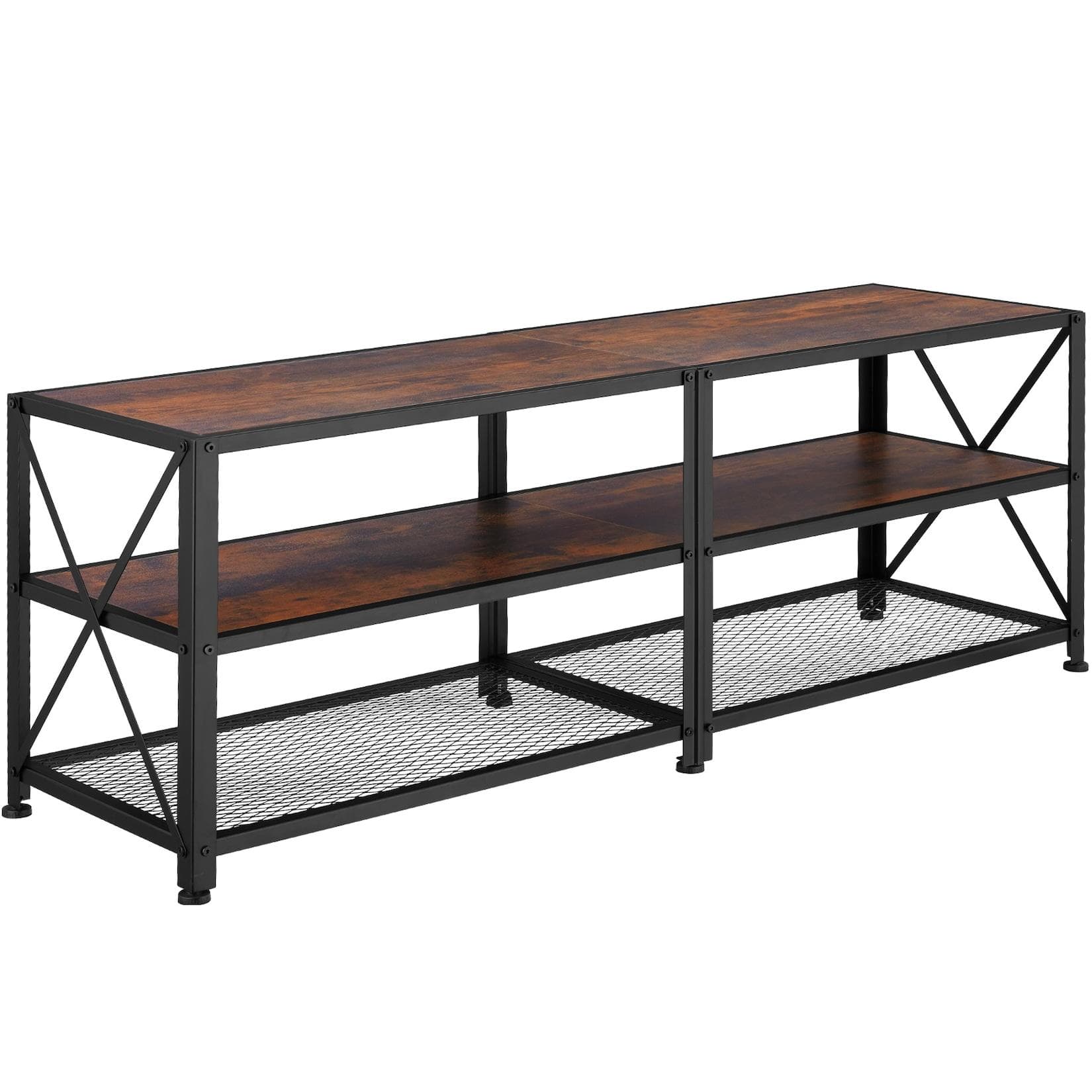 tectake Lowboard TV-Regal Industrial Style Braun/Schwarz