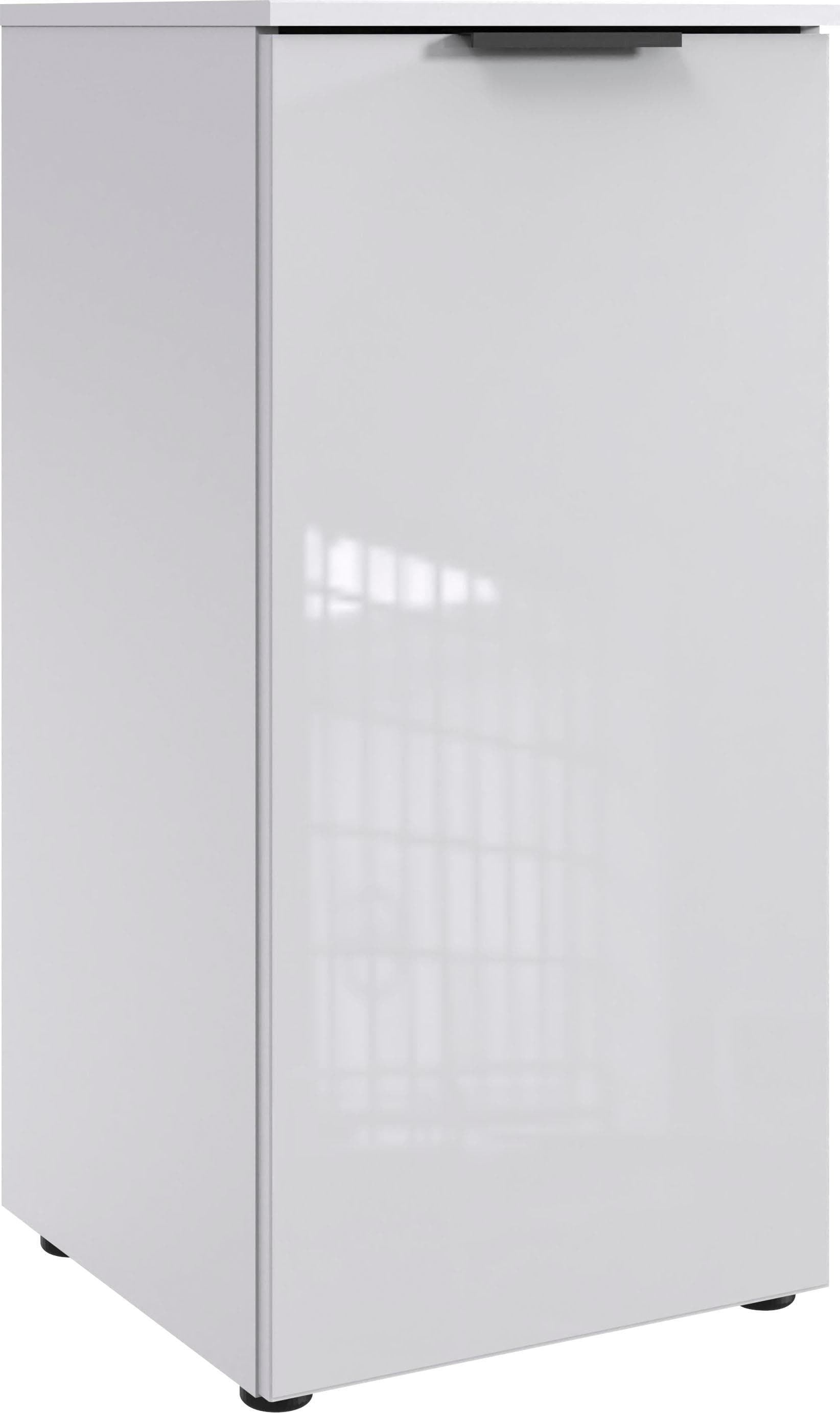 WIMEX Kommode Level36 black C Weiß Glasfront Soft-close