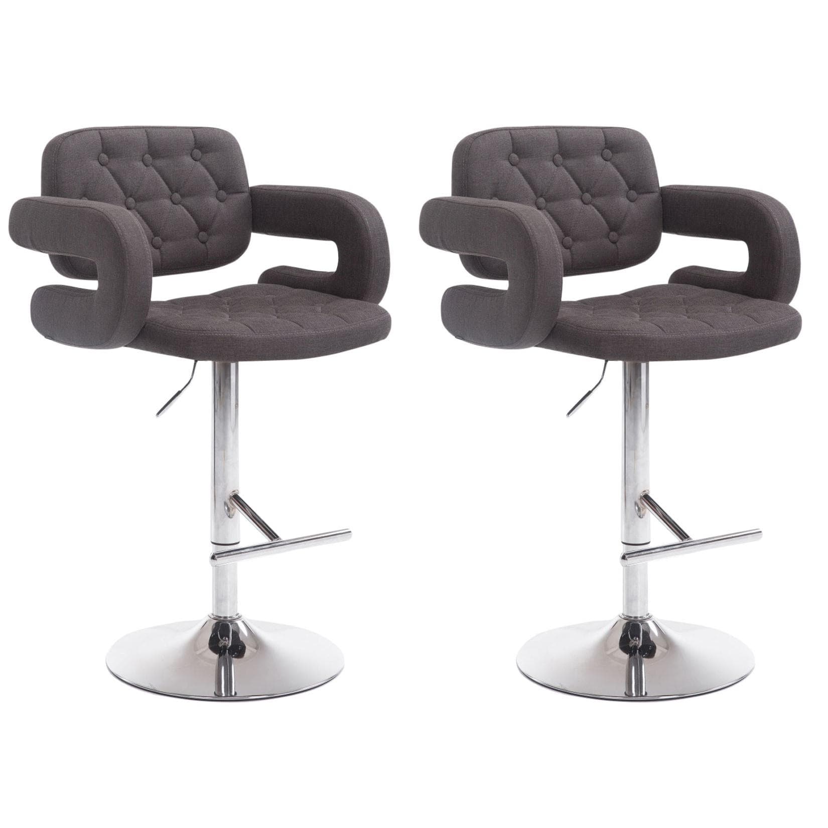 CLP 2er Set Barhocker Dublin Stoff-Bezug Höhenverstellbar