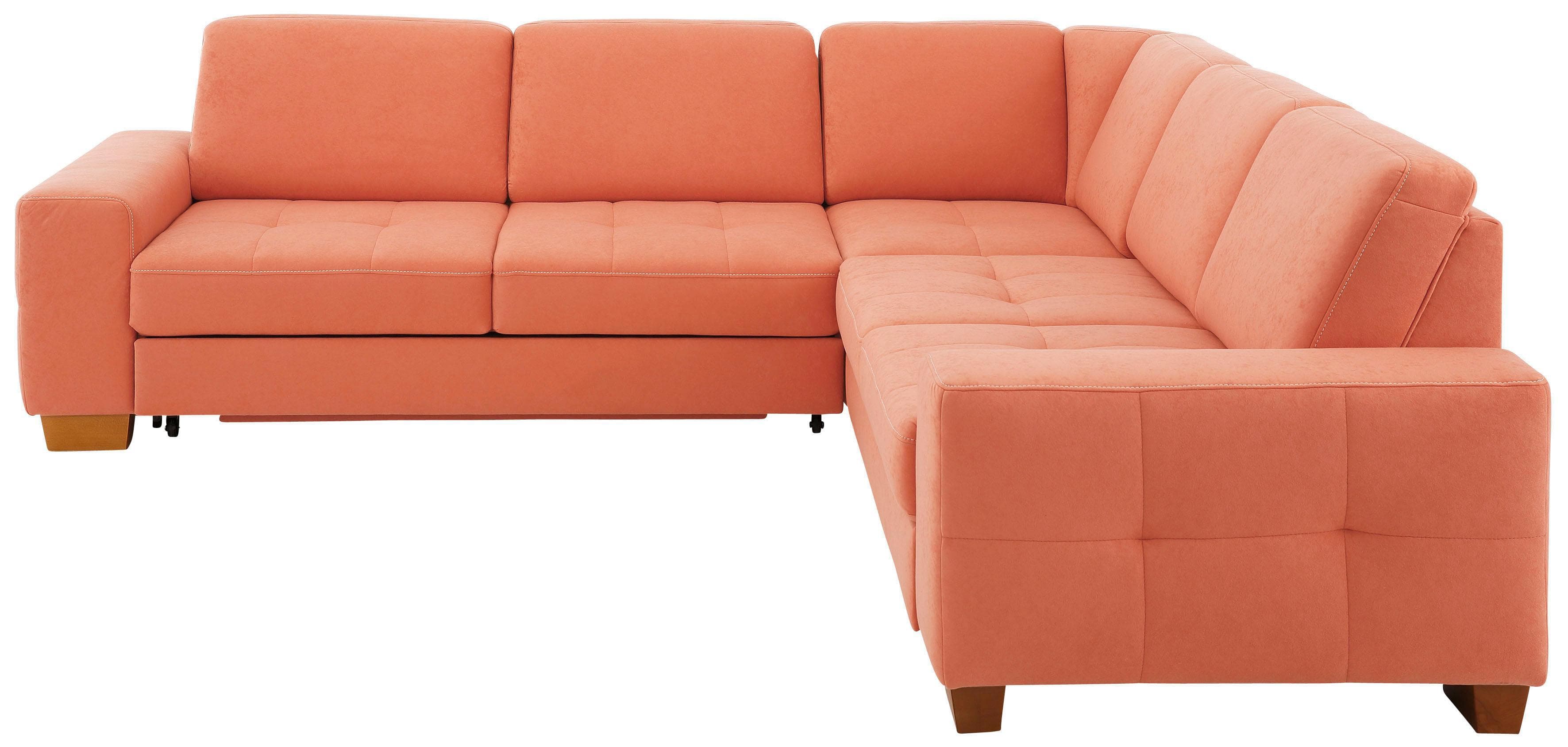 Ecksofa mit Sitztiefenverstellung und Kontrastnaht