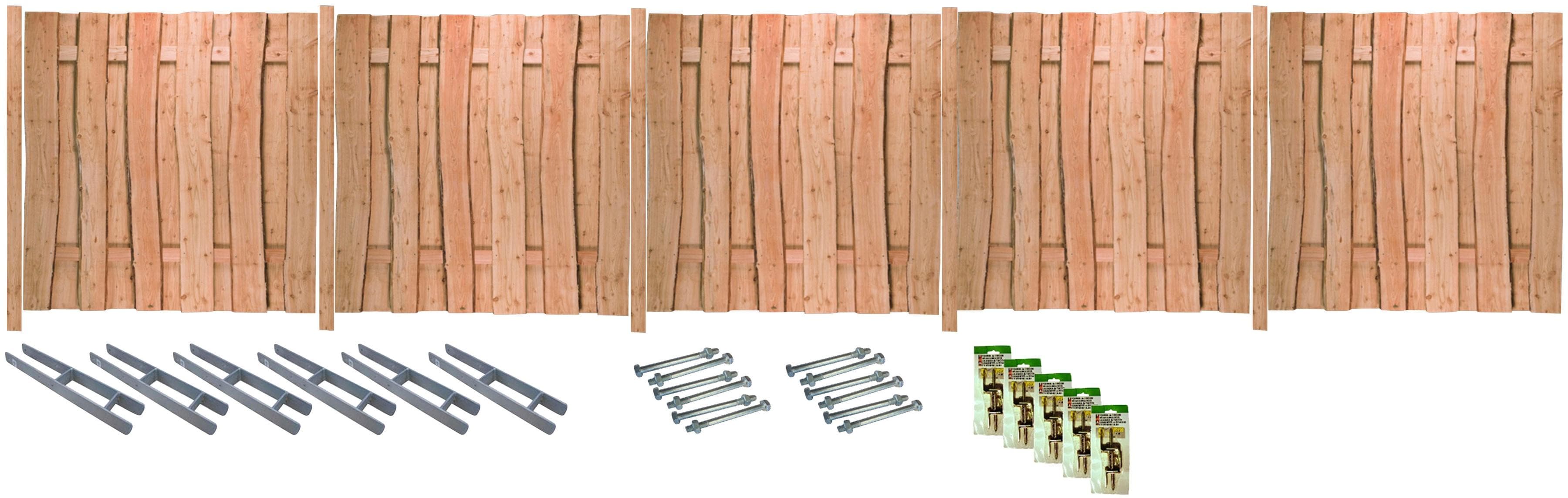 TETZNER & JENTZSCH Sichtschutzelement LAKEWOOD 3 Natur Massivholz Edelstahl 180 cm