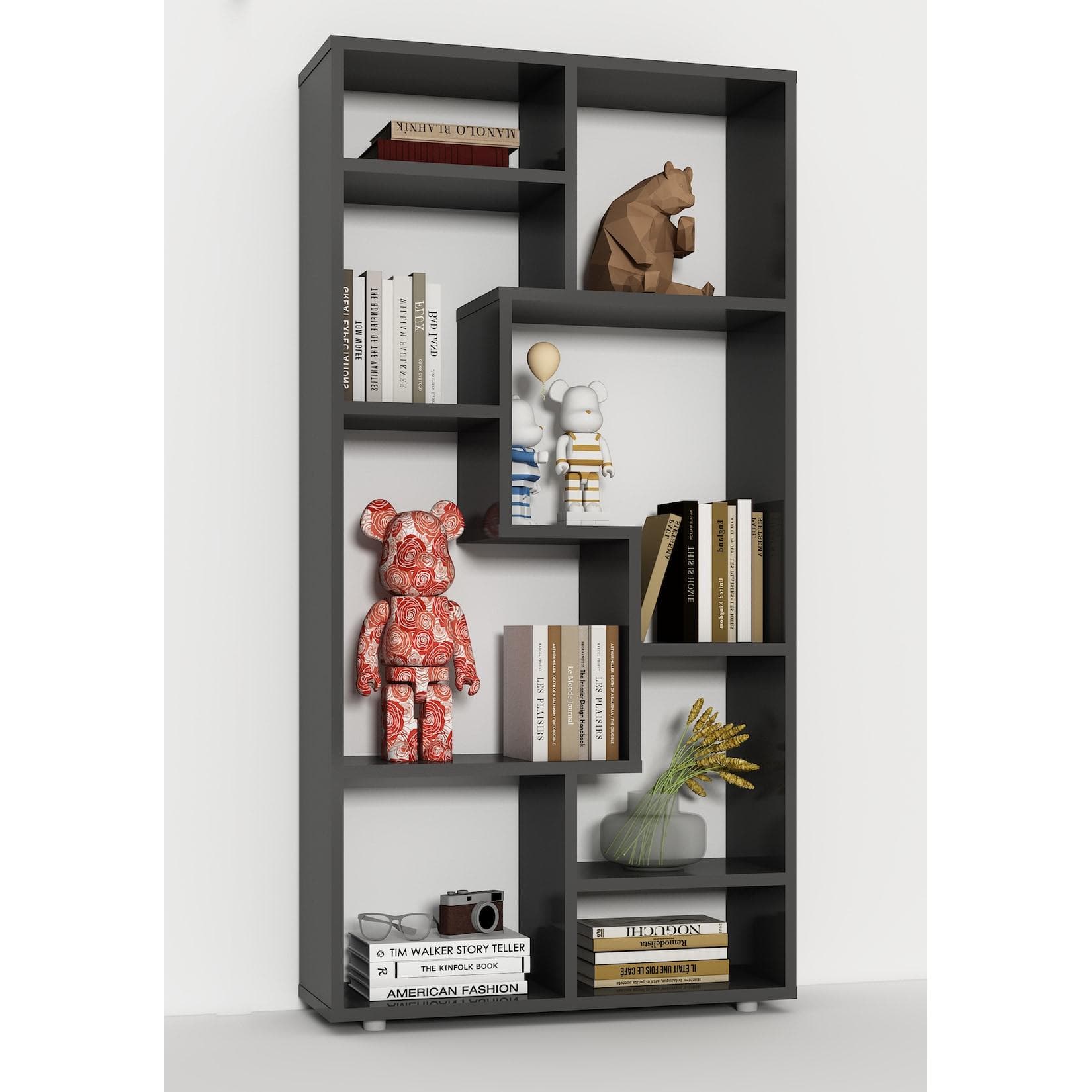 Holz-Standregal als Raumteiler - Bücherregal mit viel Stauraum