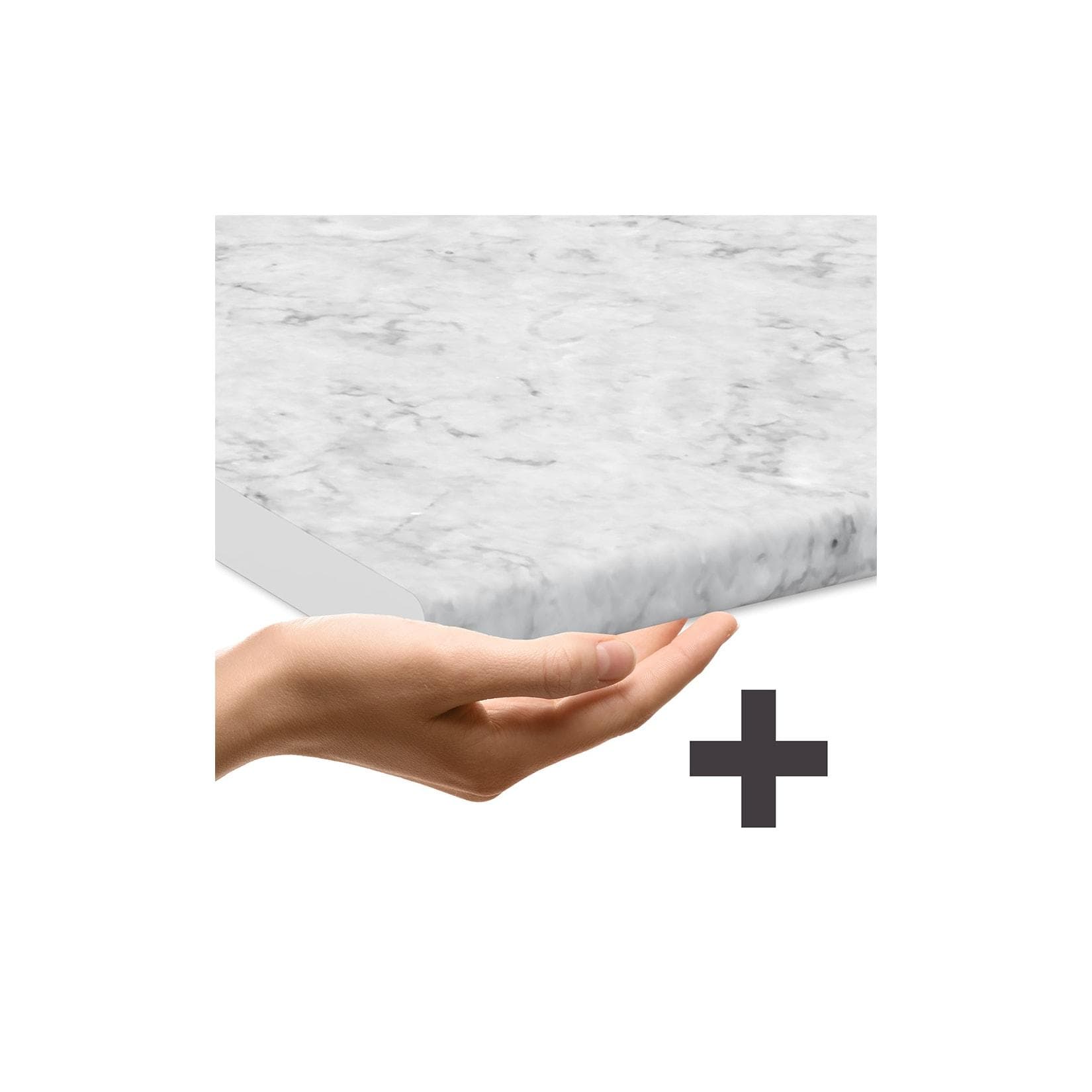 Marmor-Waschtischunterschrank in Schwarz Beton/Anthrazit