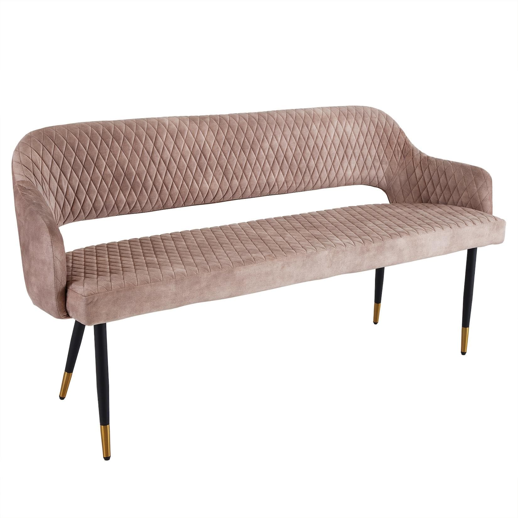 riess-ambiente Sitzbank PARIS Retro Samt Beige Schwarz Gold
