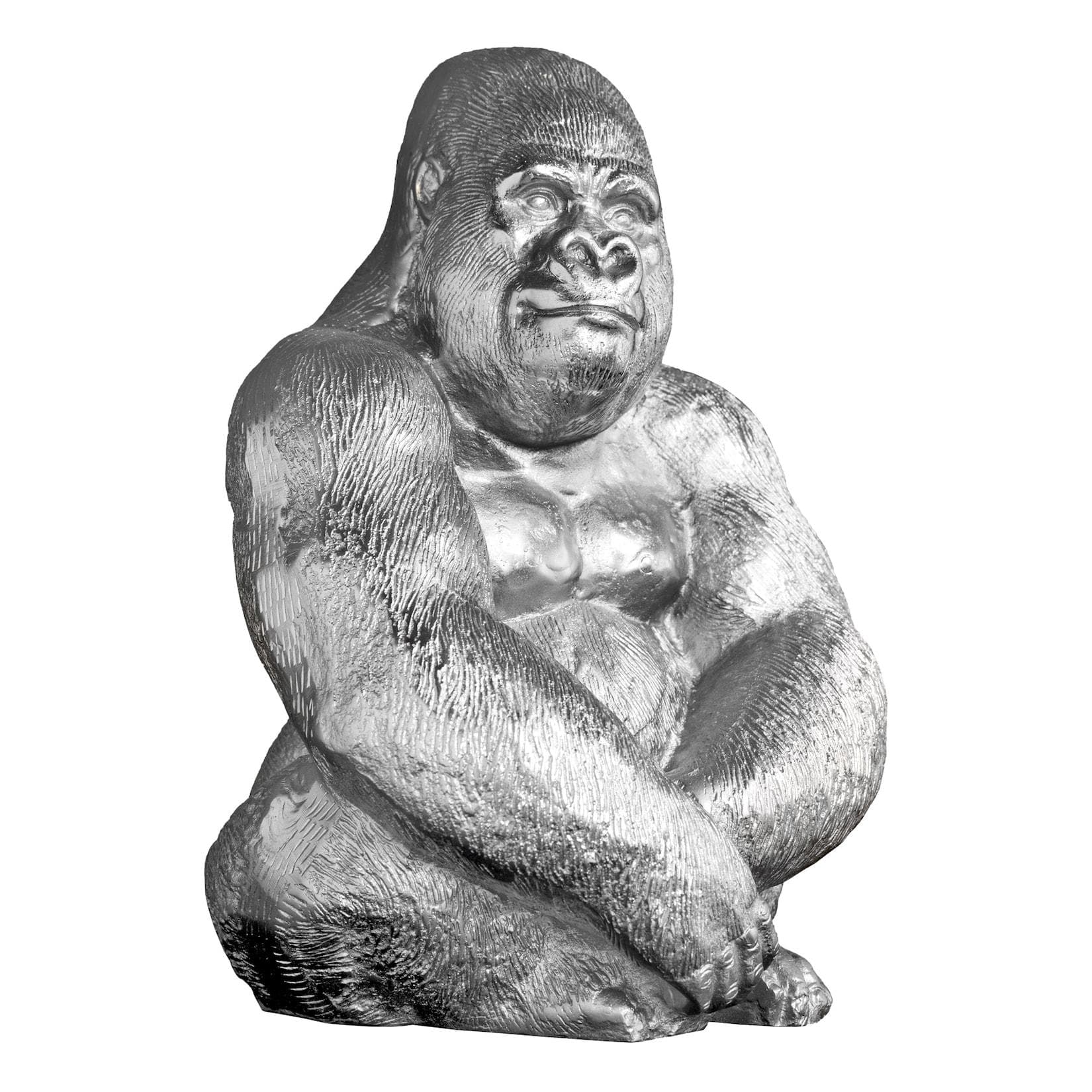riess-ambiente Dekofigur KONG 40cm silber Metall-Aluminium Gorilla