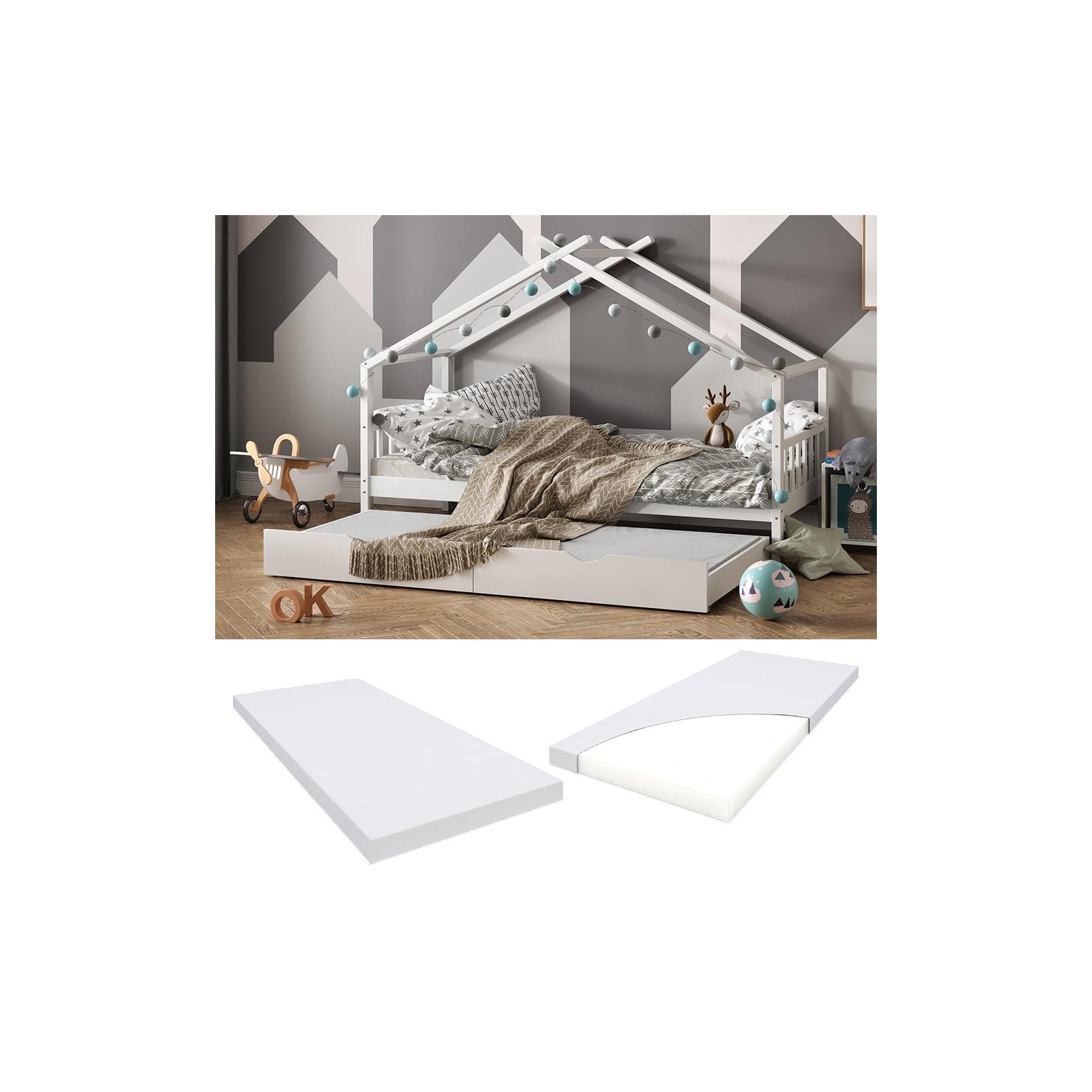 VitaliSpa® Kindermatratze Weiß H2 Härtegrad 10 cm
