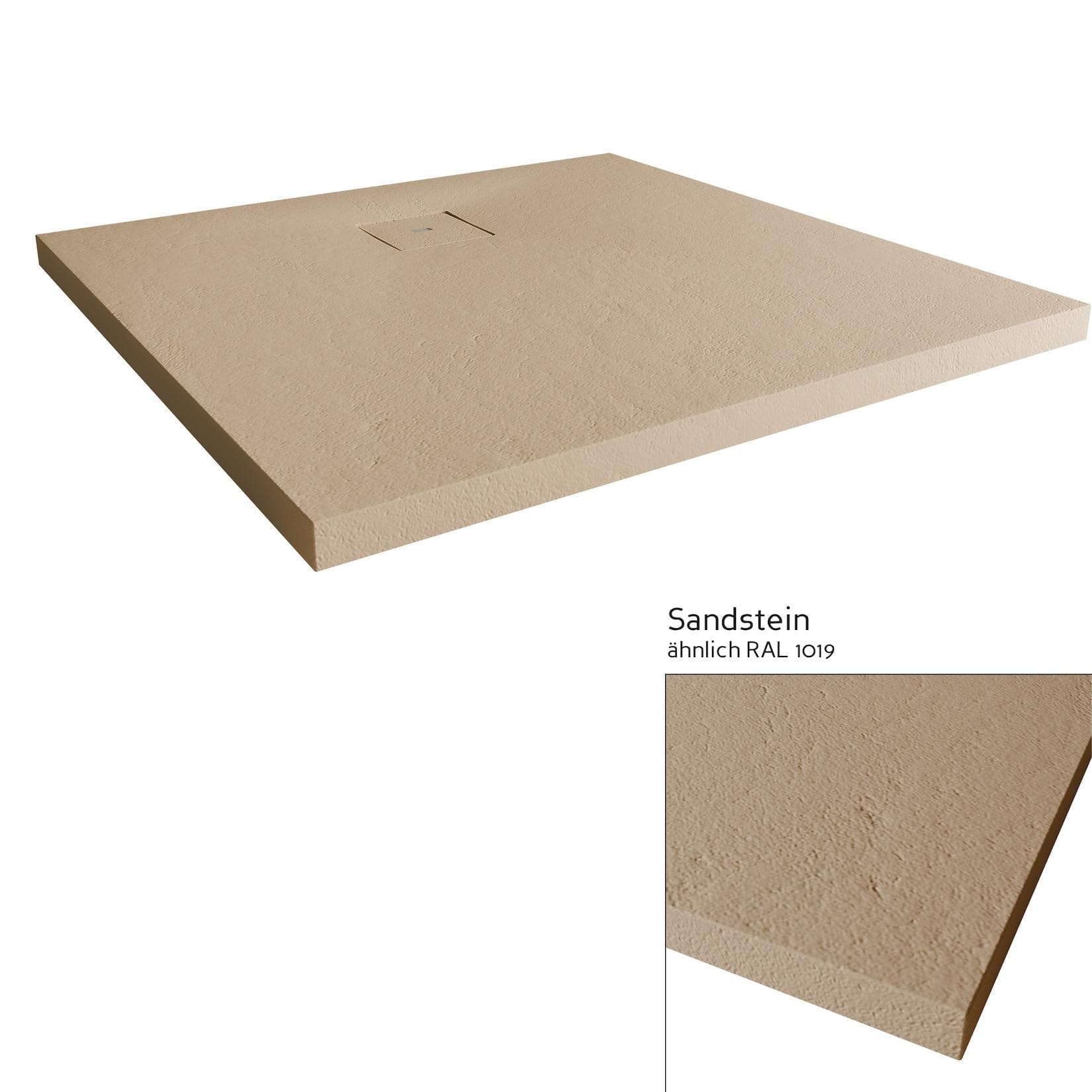 Breuer Modern Line Steinoptik Sandstein Quadratduschwanne 1000x1000 inkl. Siphon