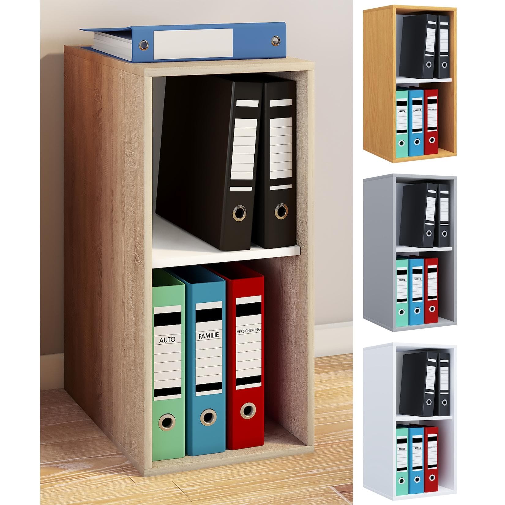VCM Bücherregal Lona I 2f Braun Holzstruktur Büroregal