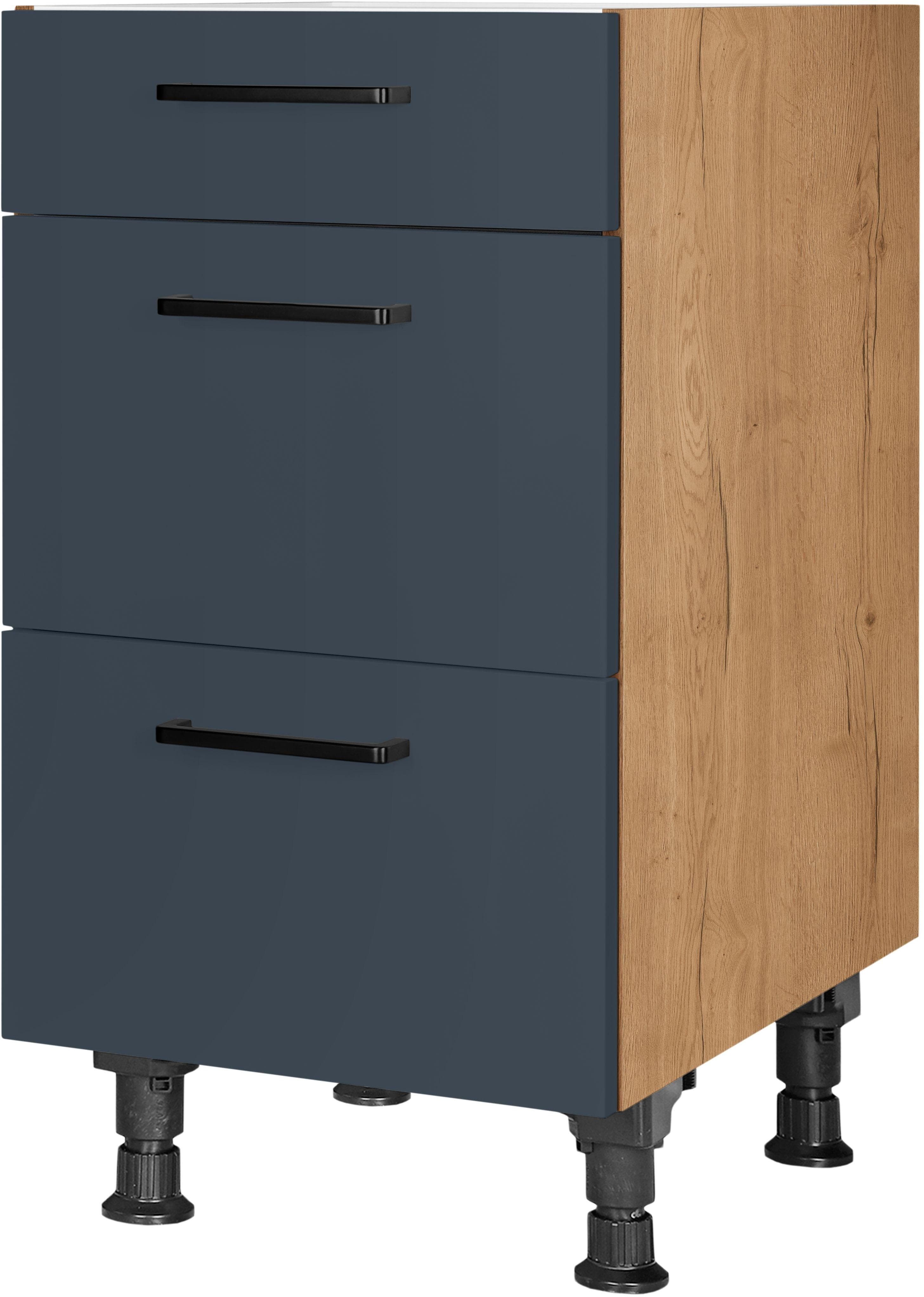 Nobilia Unterschrank Easytouch 45cm Blau Vormontiert