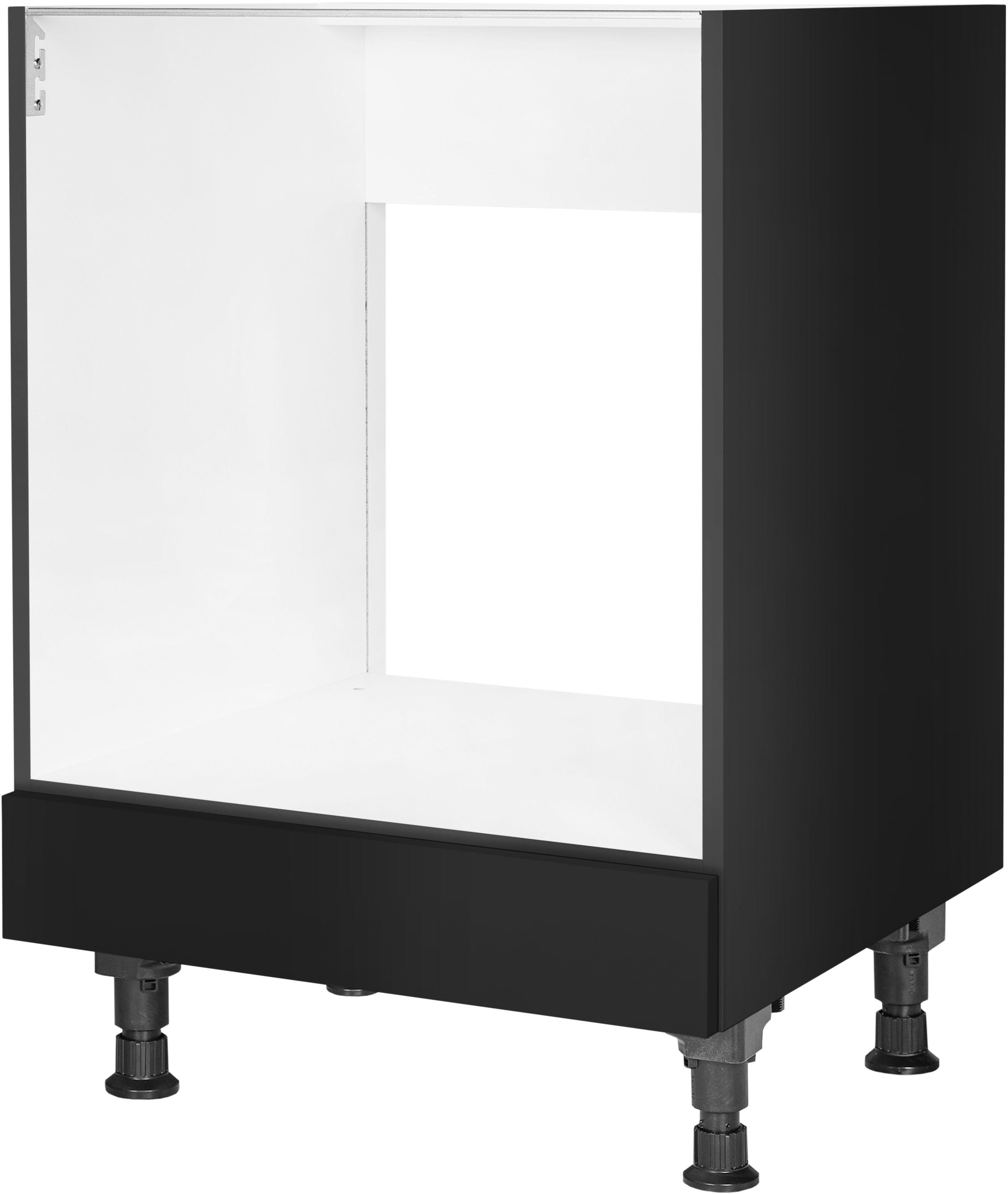 nobilia Herdumbauschrank Touch Schwarz Vormontiert Höhenverstellbar