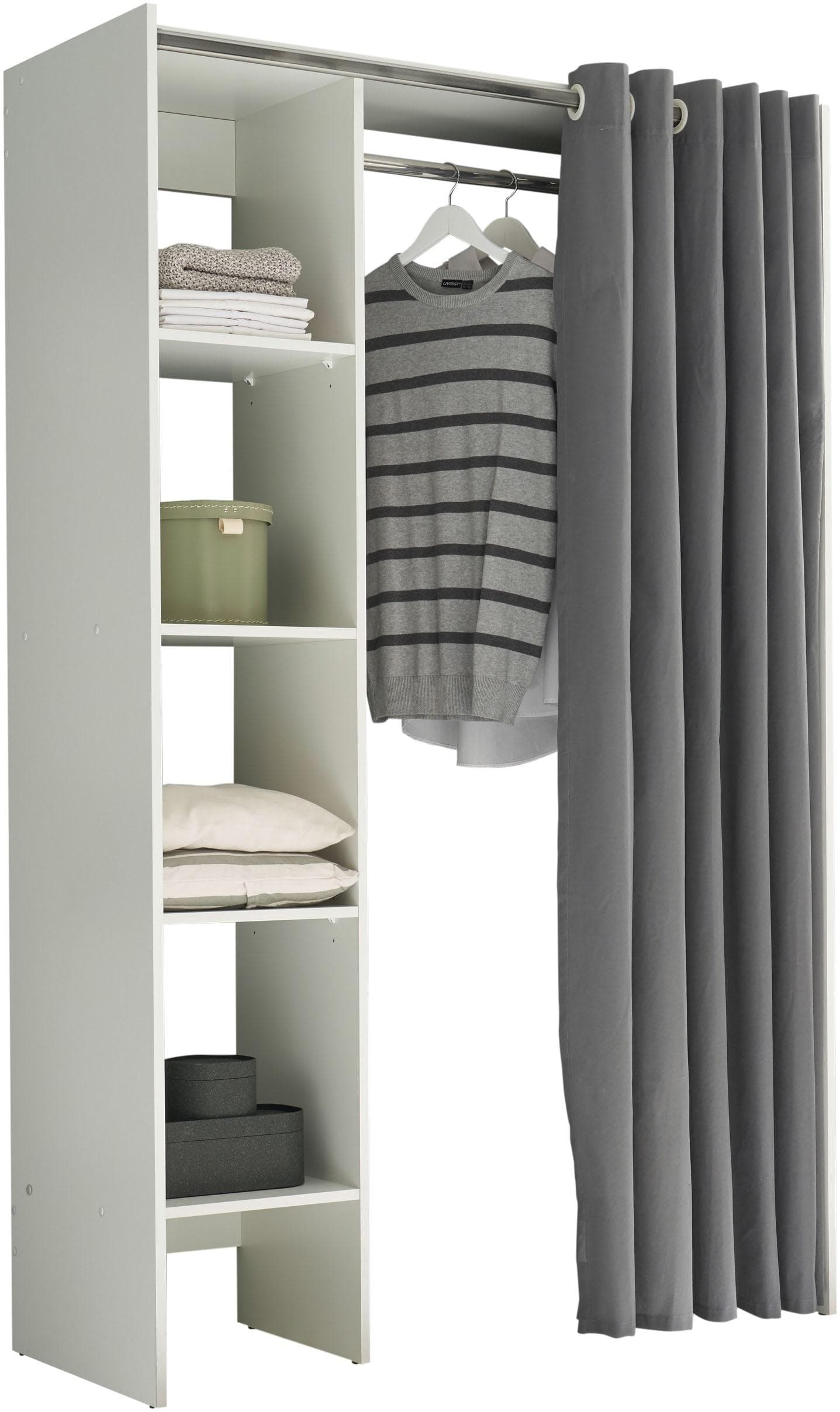 Allzweck Kleiderschrank mit Stoffvorhang