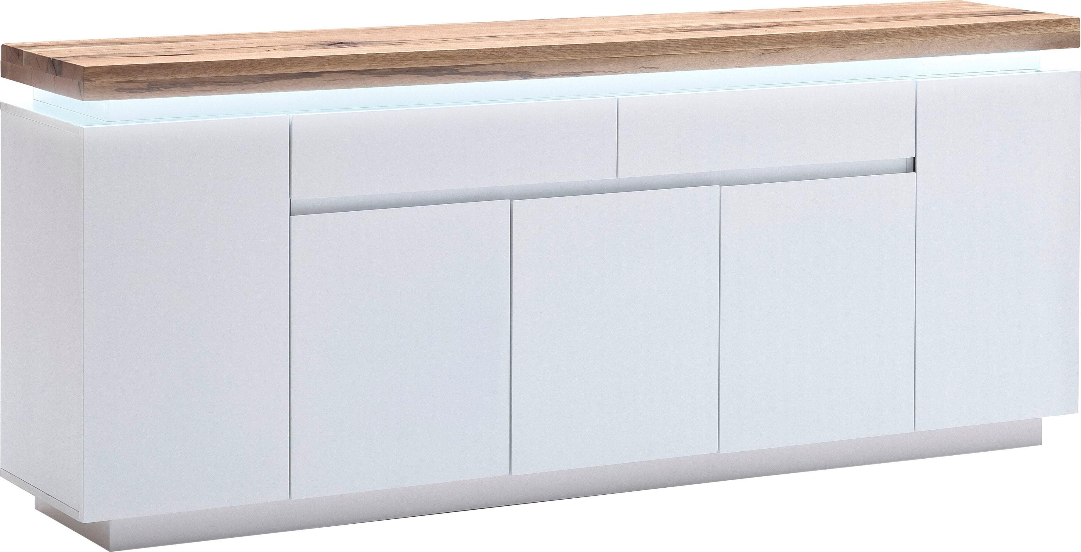 MCA furniture Sideboard Romina Weiß Matt mit LED Beleuchtung