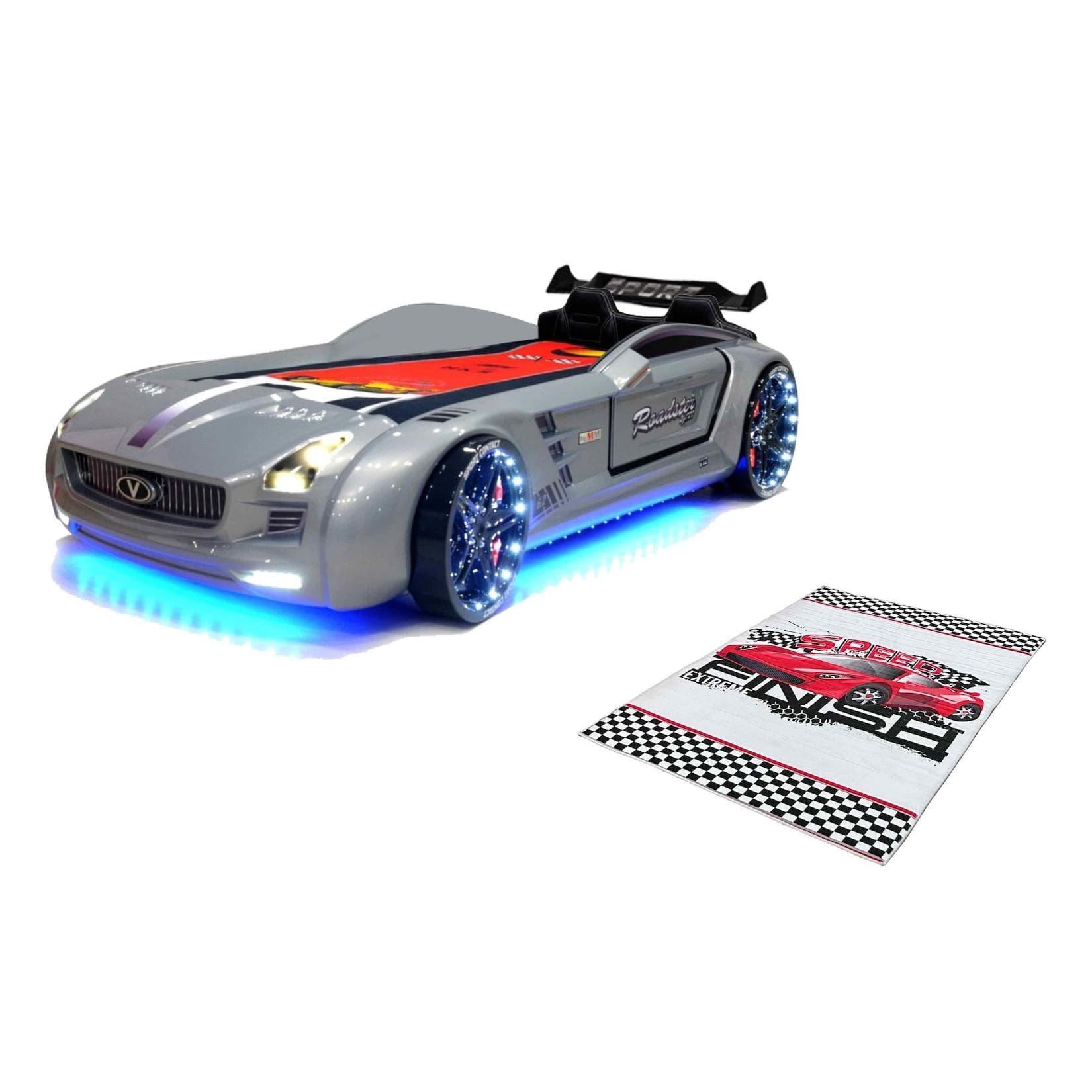 Autobett Rio Roadster LED Sound Sportsitze Lattenrost Spoiler 90x190 cm
