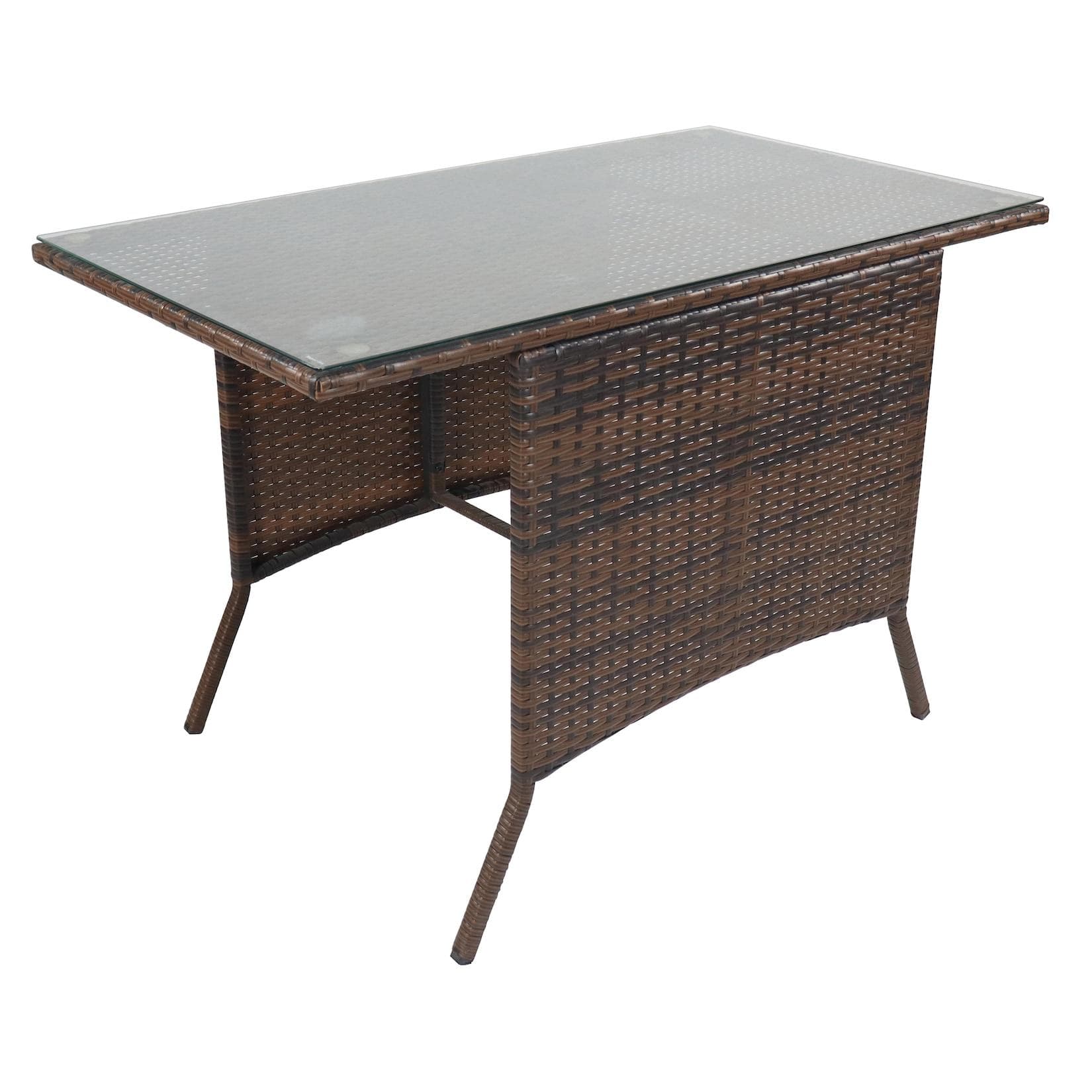 VCM Gartentisch Raloso Braun mit Glasplatte