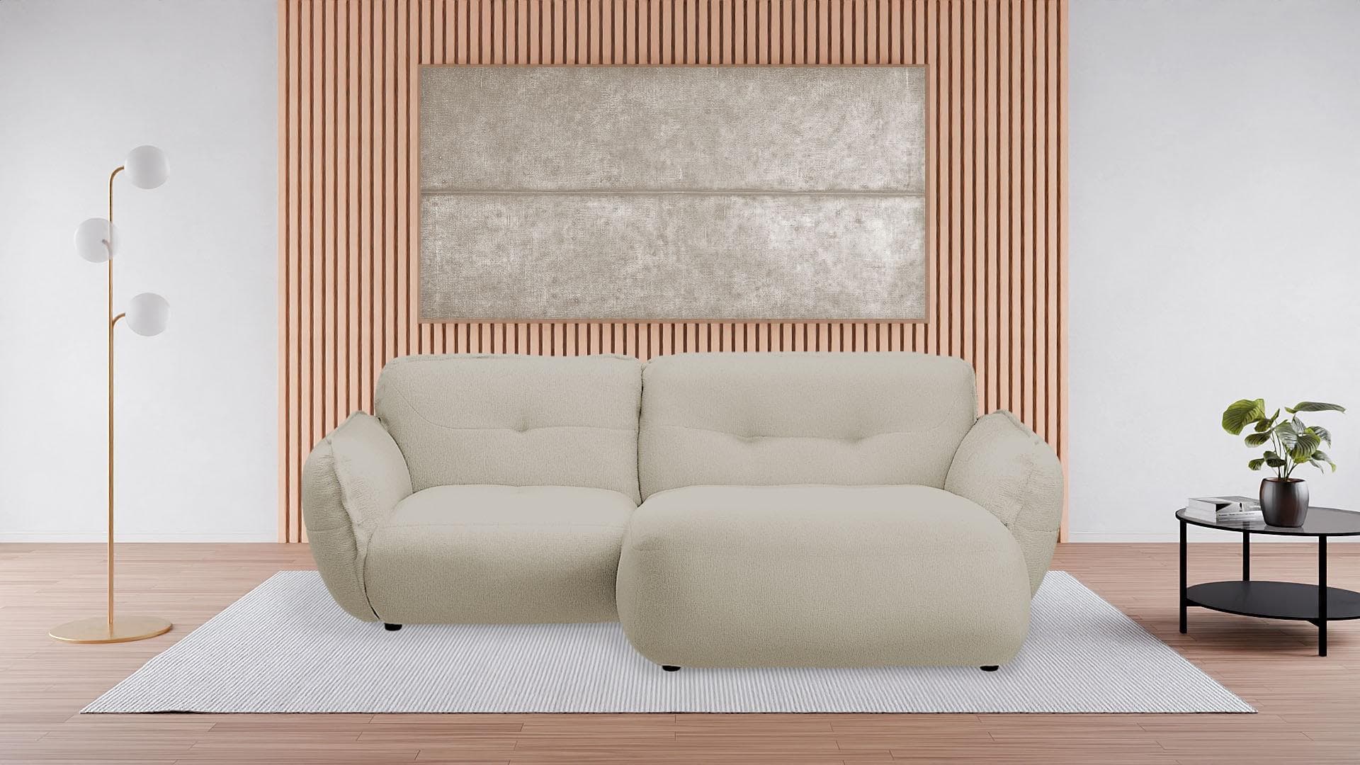 Ecksofa BETYPE Be Fluffy Beige Chenille Recamiere