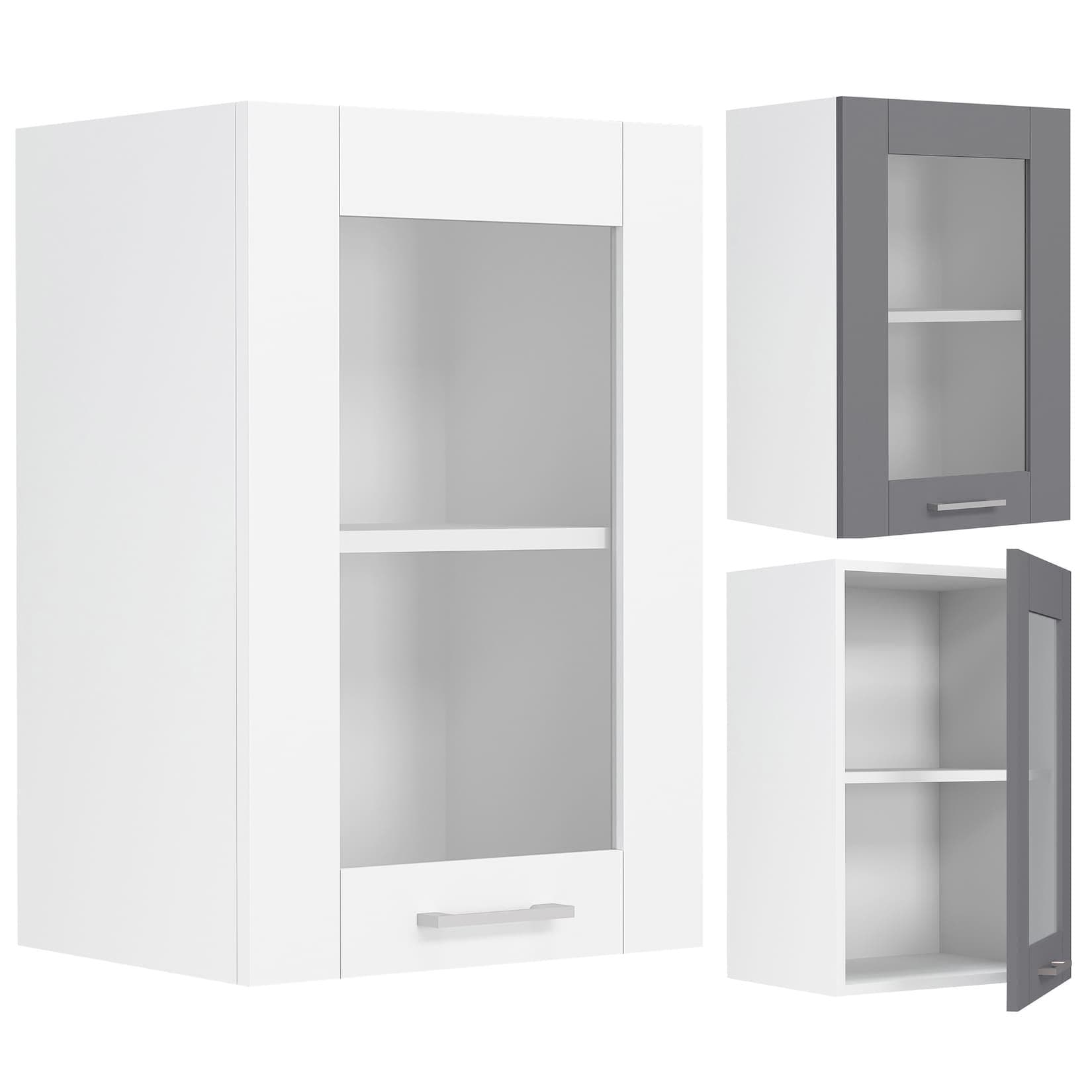 VCM Hängeschrank Colura Weiß mit Glas-Tür