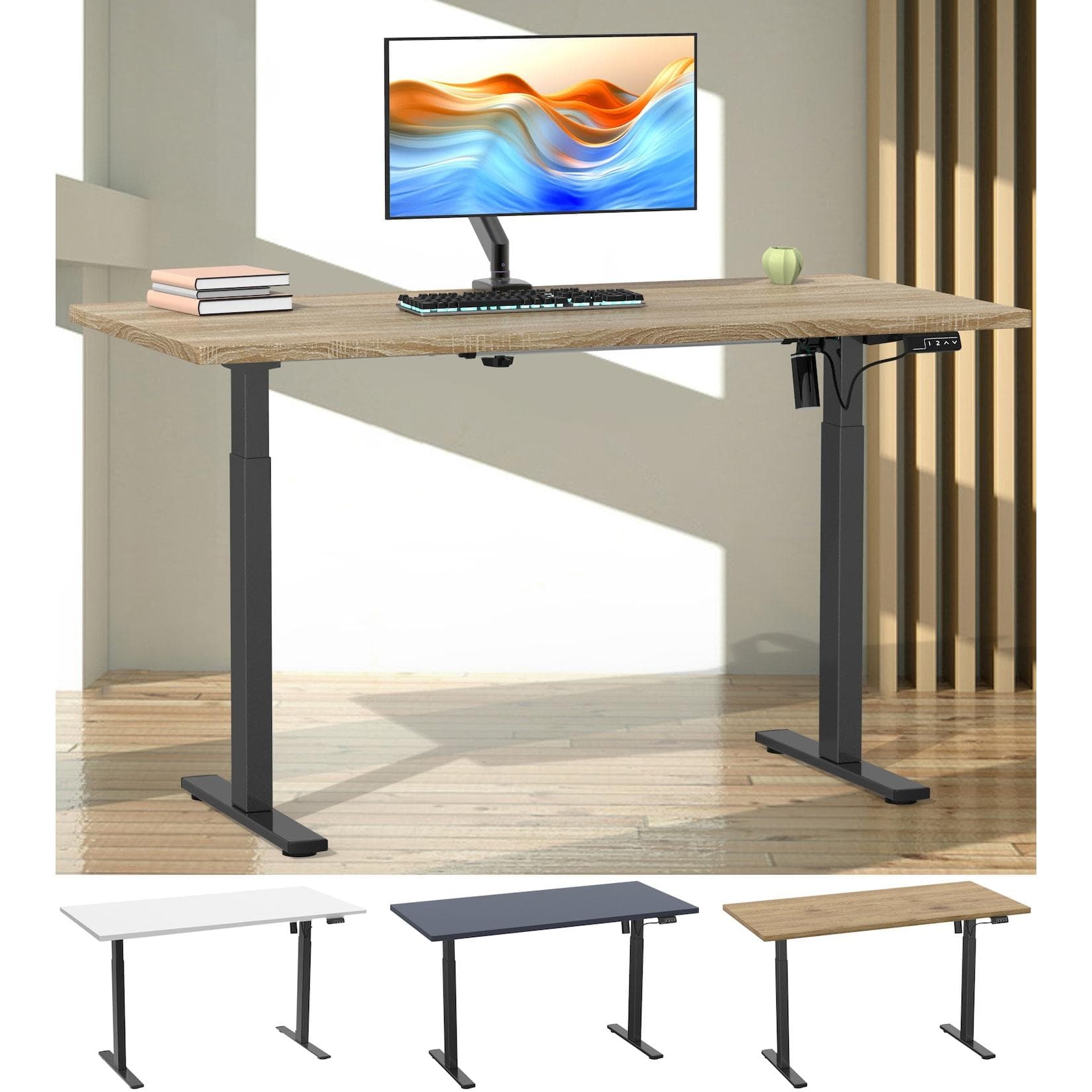 Höhenverstellbarer Schreibtisch aus SW-Material