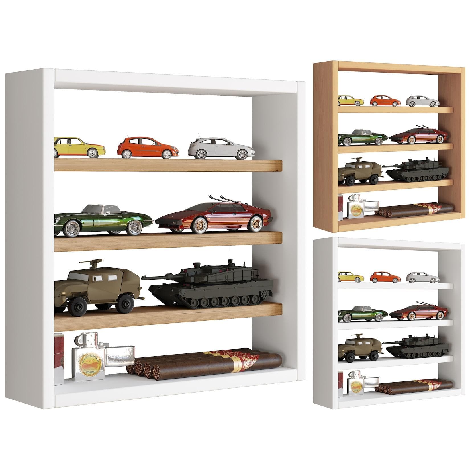 Hängevitrine aus Holz - Wandregal mit Vitrinenfunktion