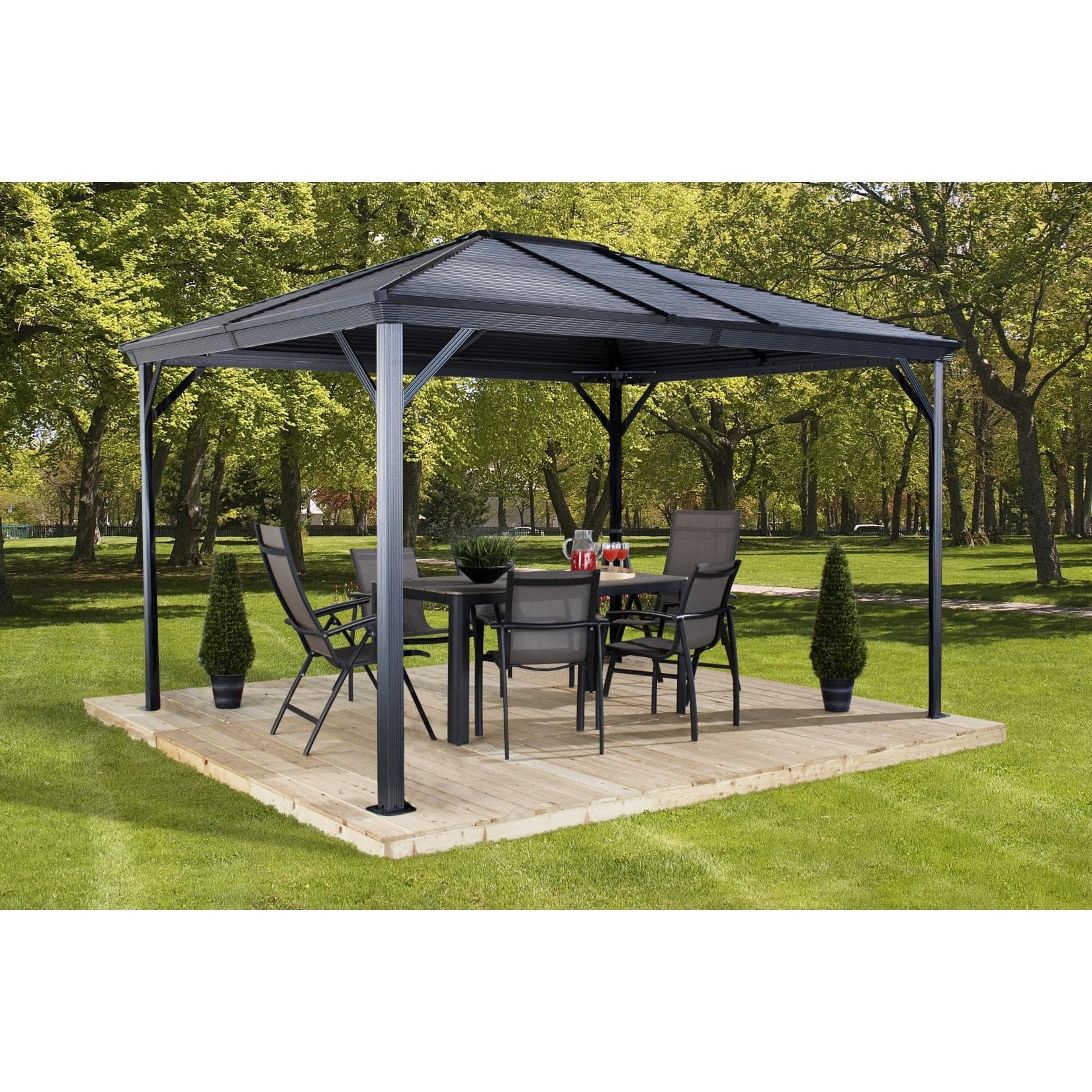Pavillon SOJAG Ventura Grau 296x260x296 cm